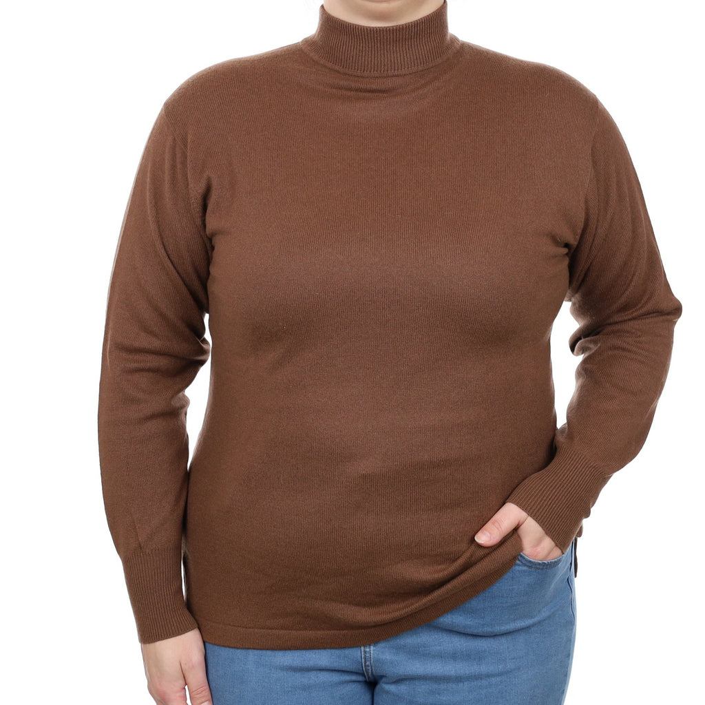 Milk Chocolate Cashmere Turtle Neck Jumper Large