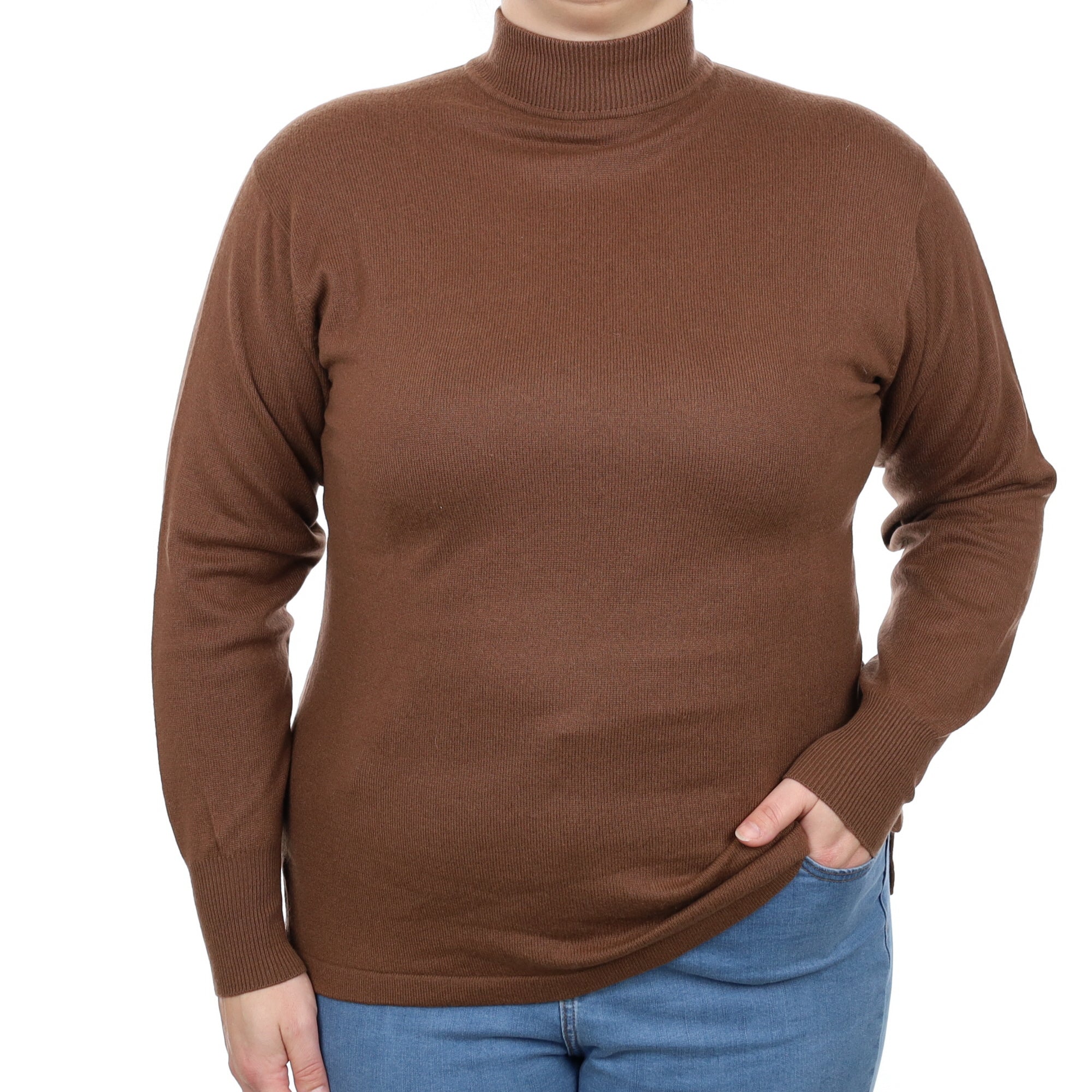 Milk Chocolate Cashmere Turtle Neck Jumper Large
