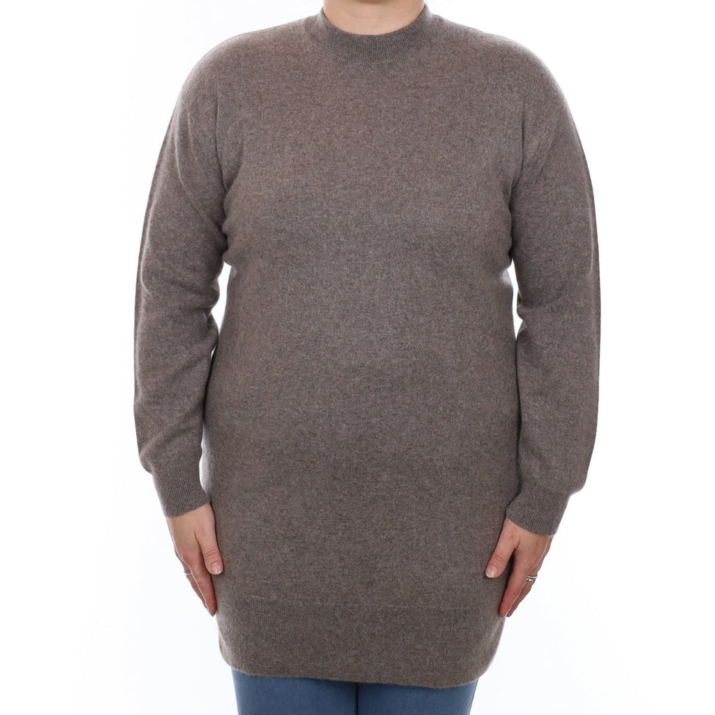 Mocha Brown Cashmere Longline Turtle Neck Tunic Large