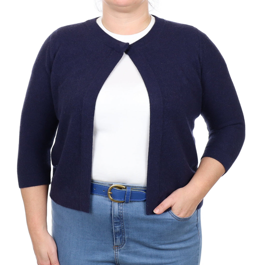 Navy Blue Cashmere Swing Style Cardigan Large