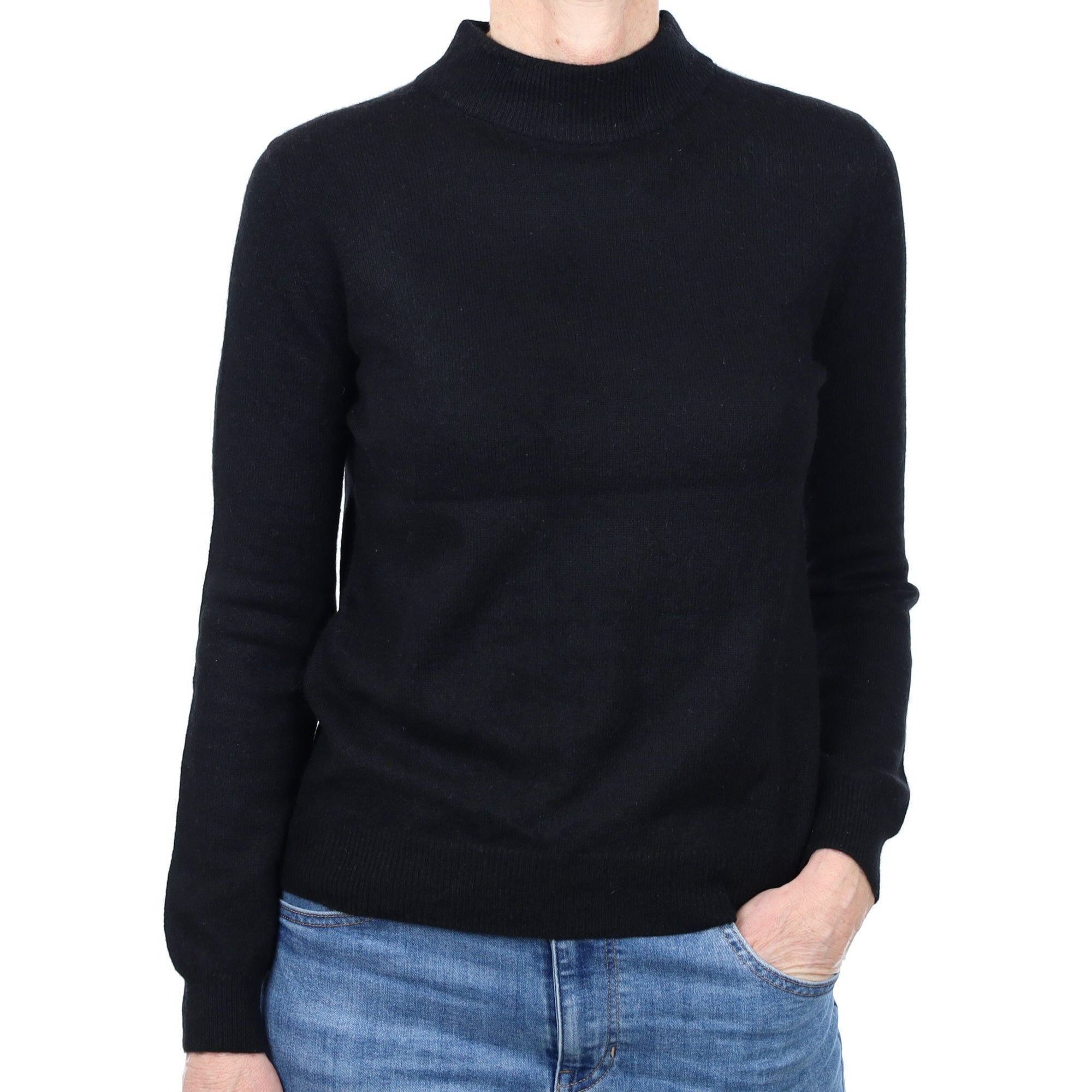 Black Cashmere Turtle Neck Jumper Small