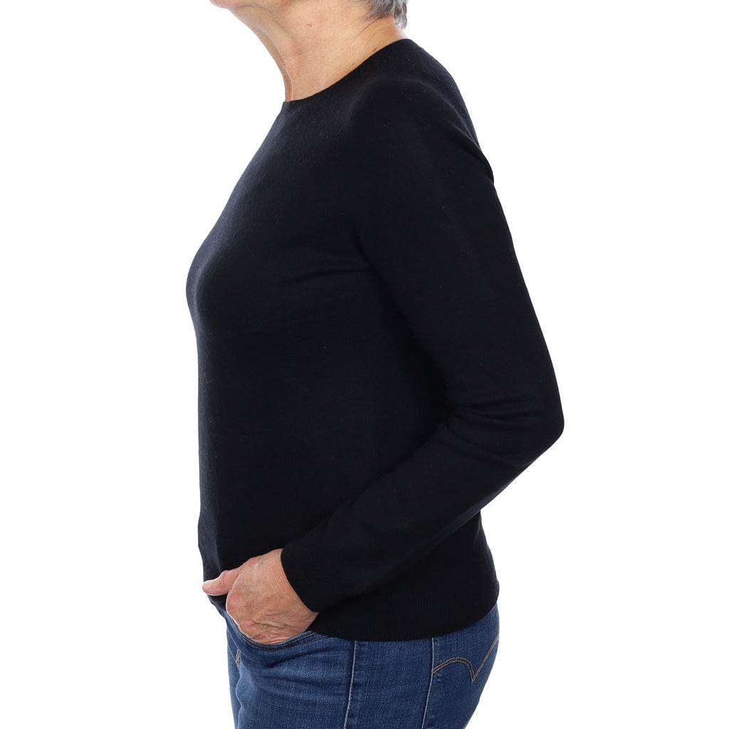 Black Cashmere Crew Neck Jumper Medium