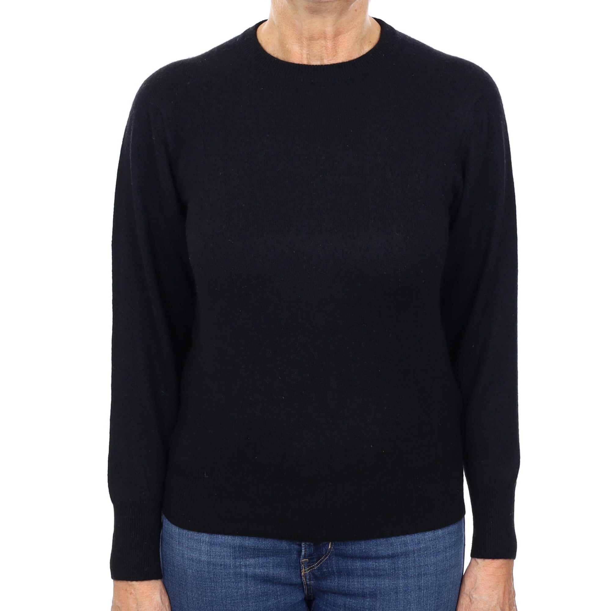 Black Cashmere Crew Neck Jumper Medium