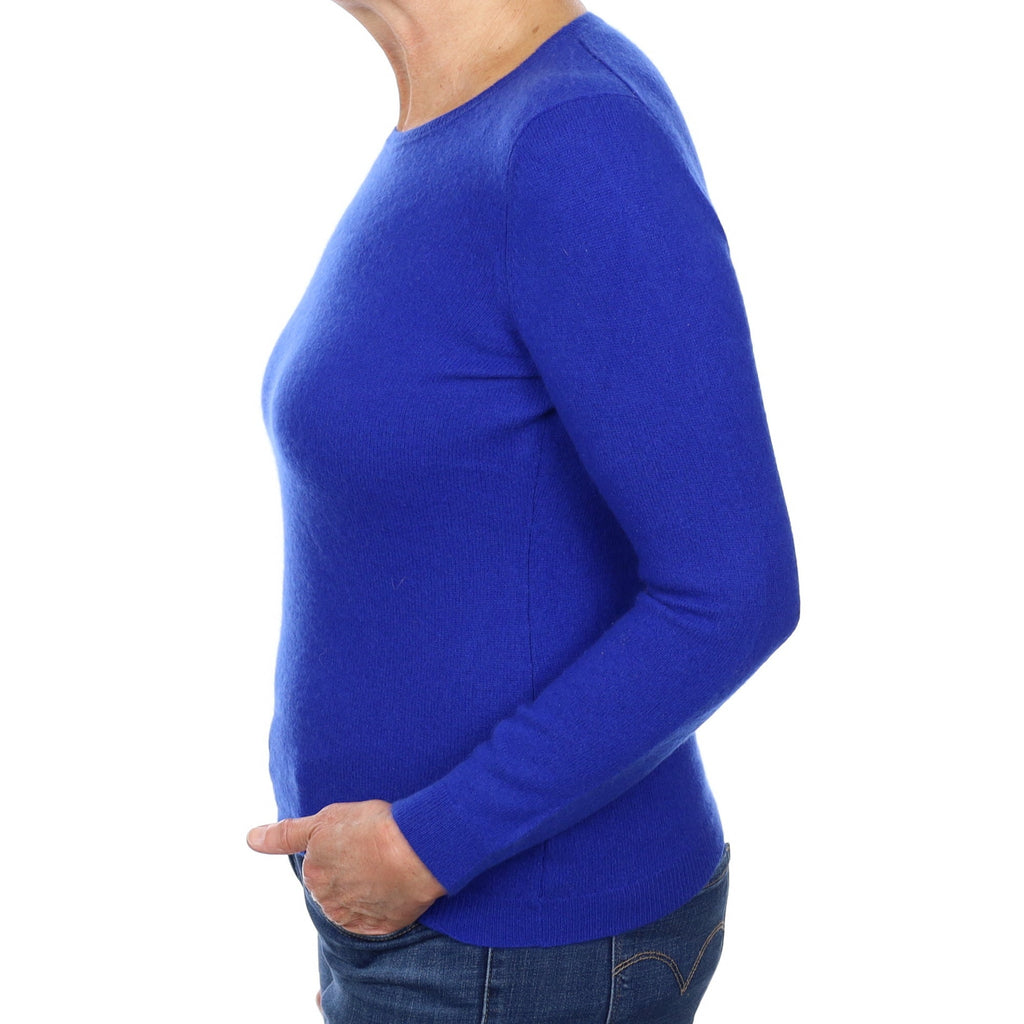 Royal Blue Cashmere Crew Neck Jumper Medium