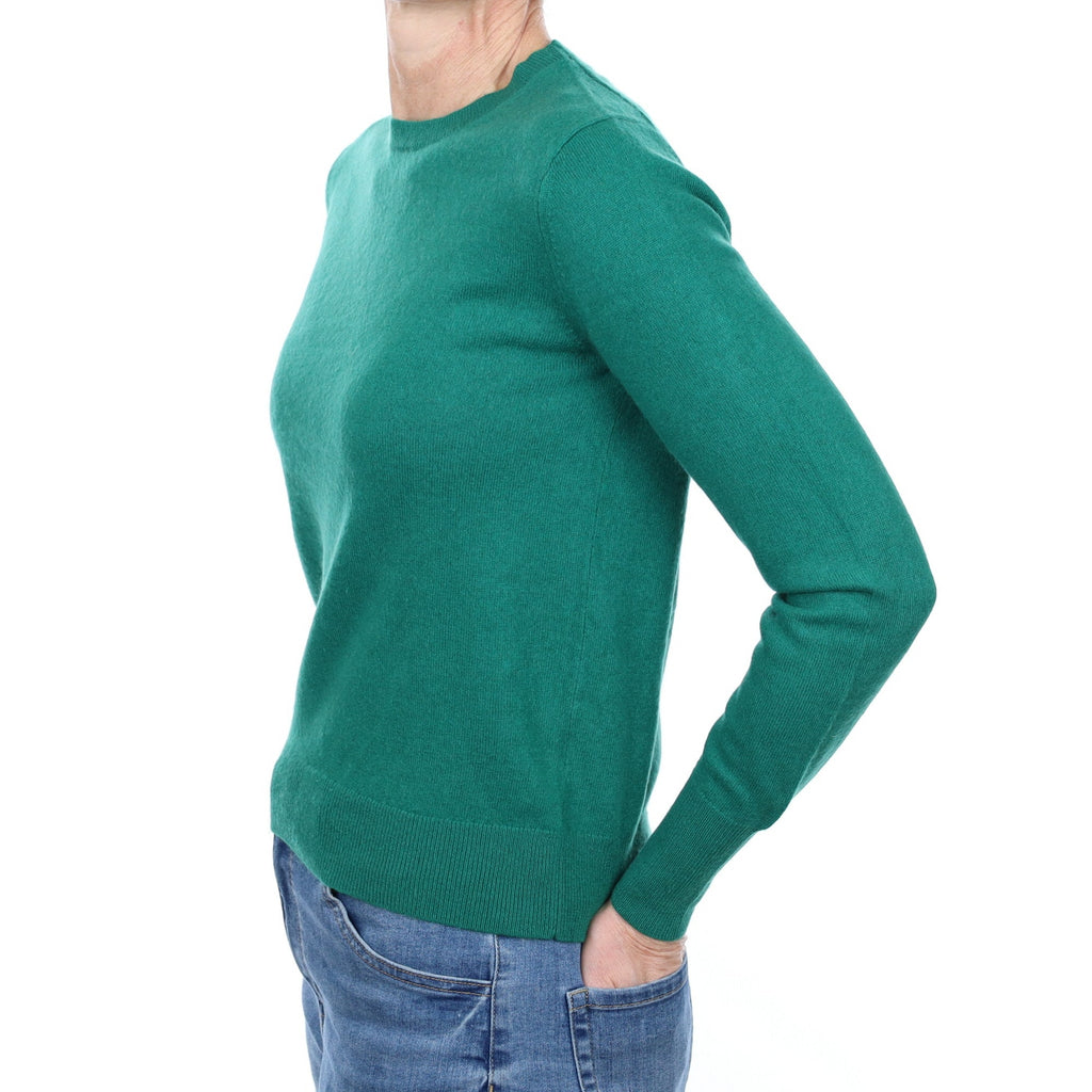 Emerald Green Cashmere Crew Neck Jumper Small