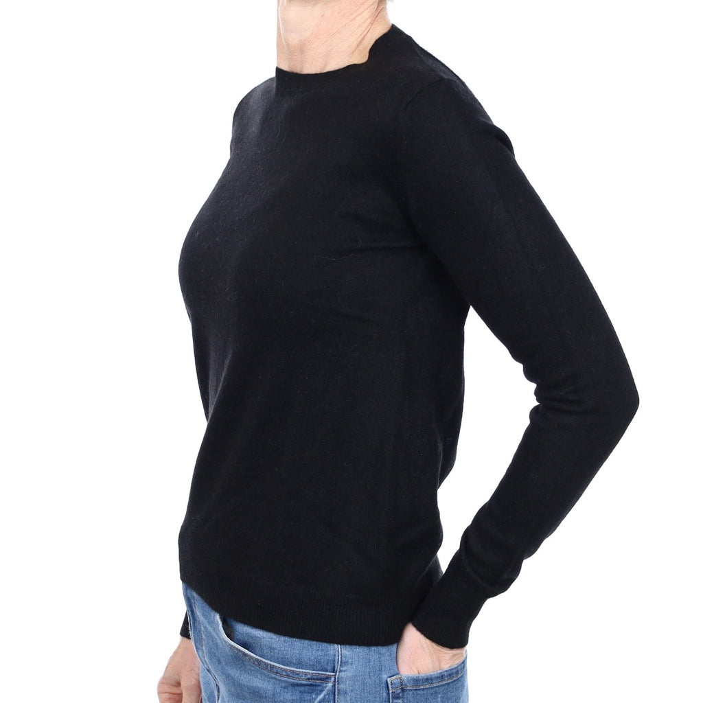 Black Cashmere Crew Neck Jumper Small