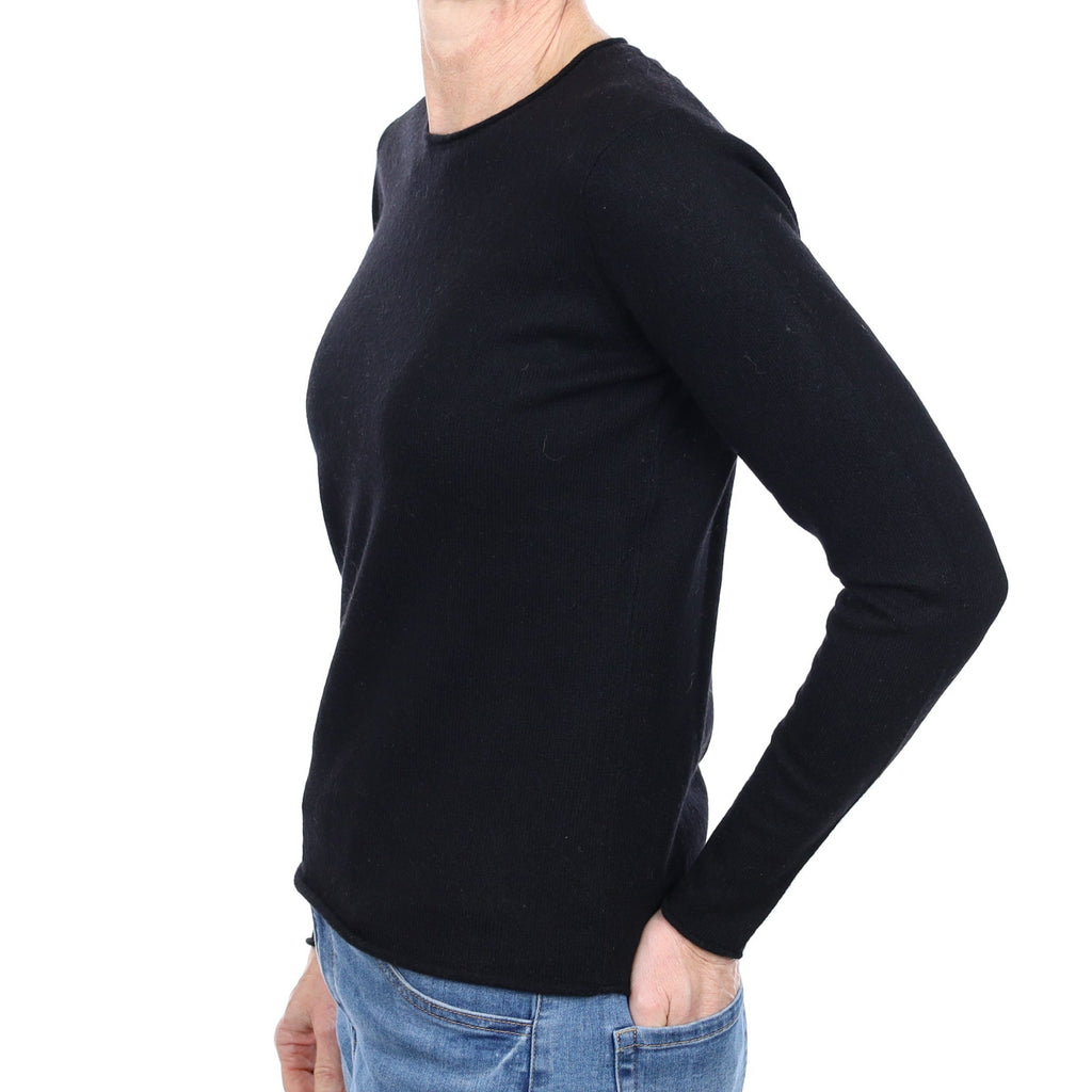 Black Cashmere Crew Neck Jumper Small