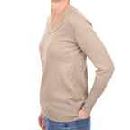 Fawn Cashmere V Neck Jumper Small