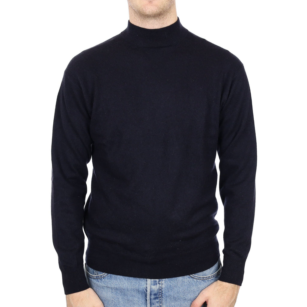 Men's Black Cashmere Turtle Neck Jumper Medium
