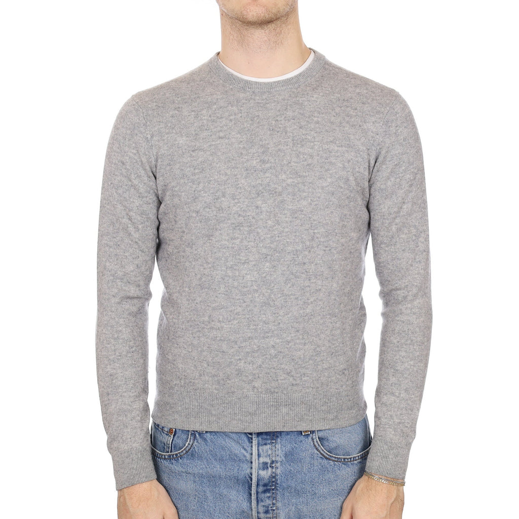 Men's Smoke Grey Cashmere Crew Neck Jumper Medium