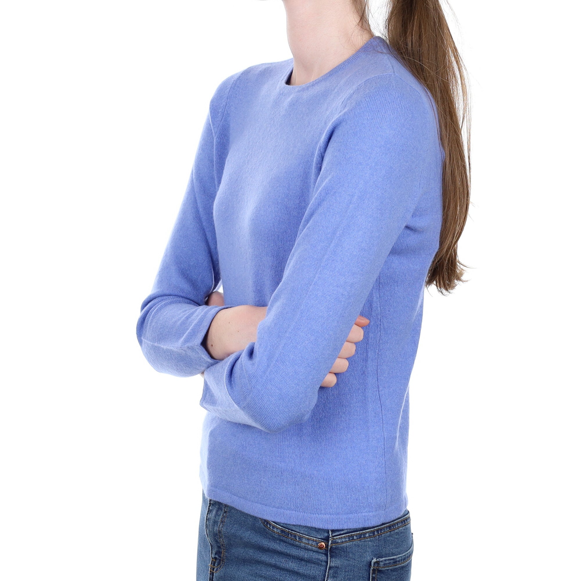 Cornflower Blue Cashmere Crew Neck Jumper Extra Small Petite