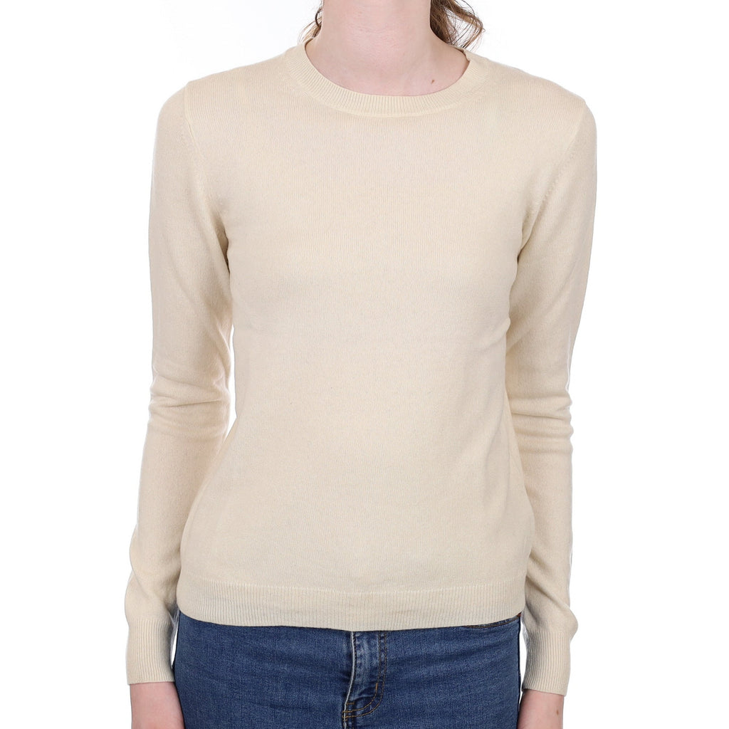 Ivory Cashmere Crew Neck Jumper Extra Small