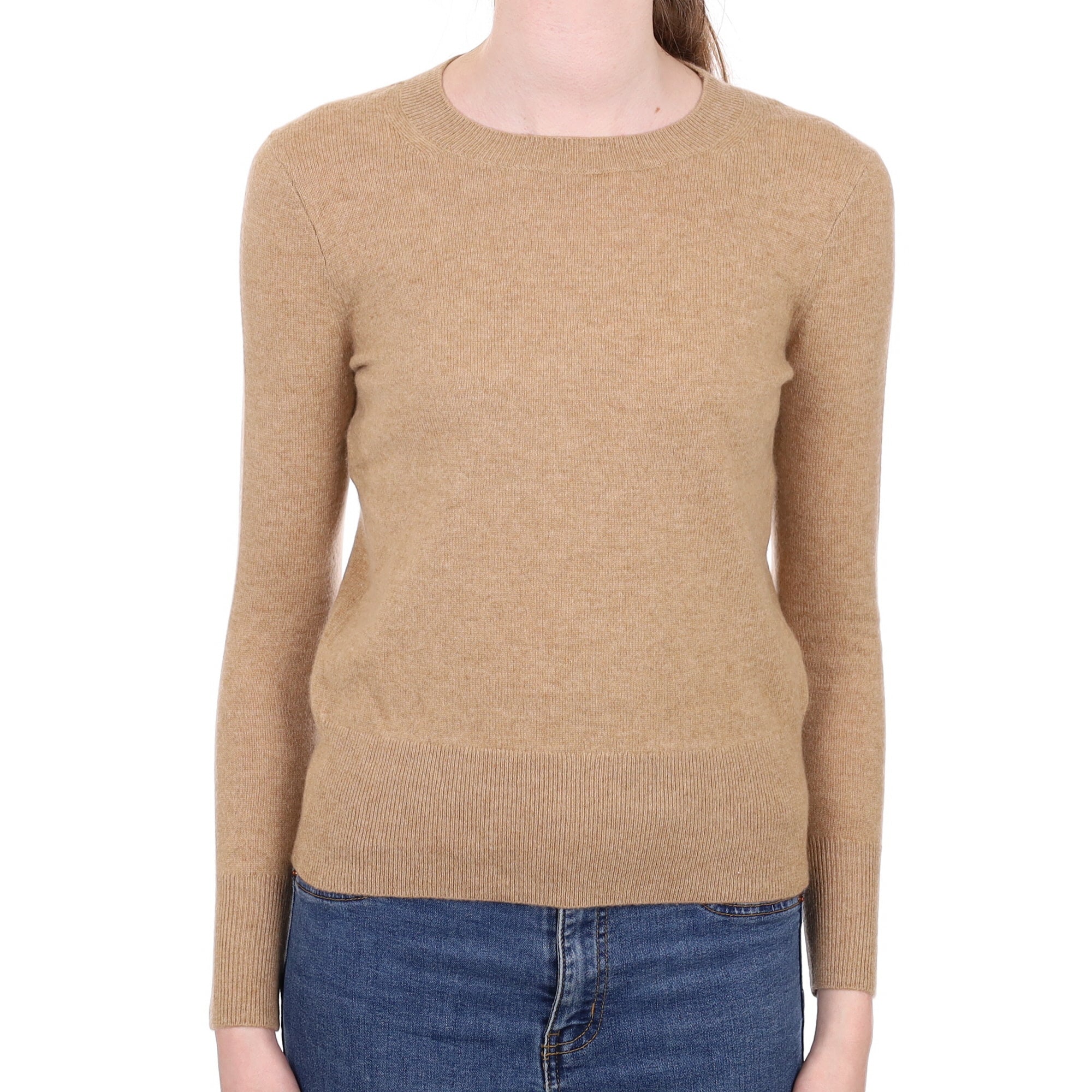 Caramel Brown Cashmere Crew Neck Jumper Extra Small