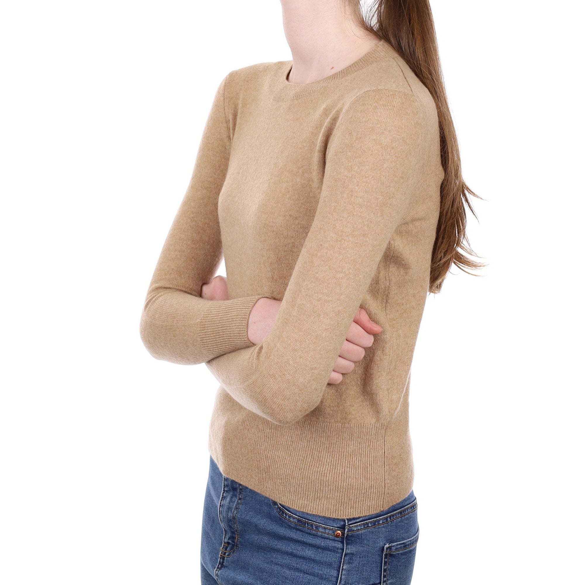 Caramel Brown Cashmere Crew Neck Jumper Extra Small