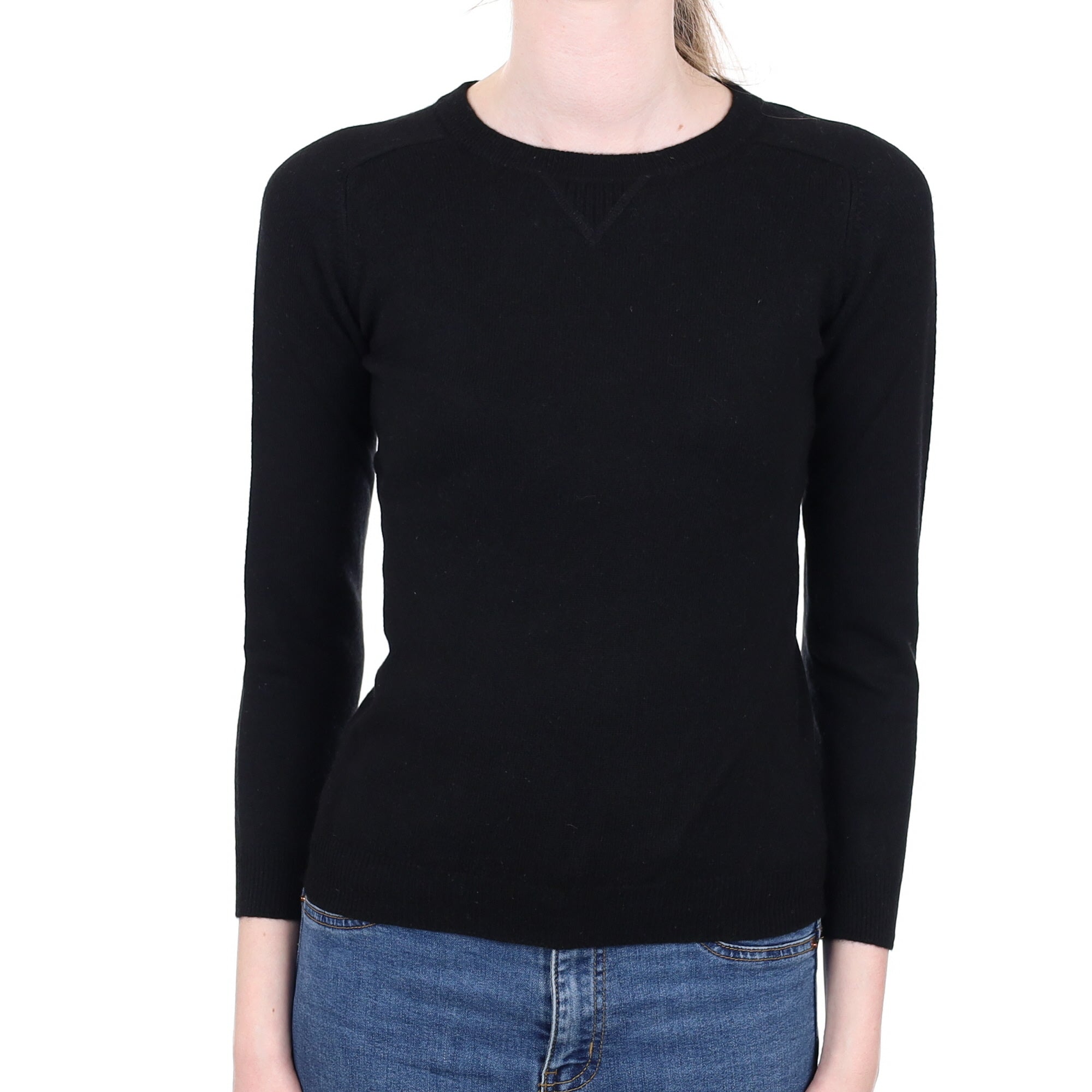 Black Cashmere Crew Neck Jumper Extra Small