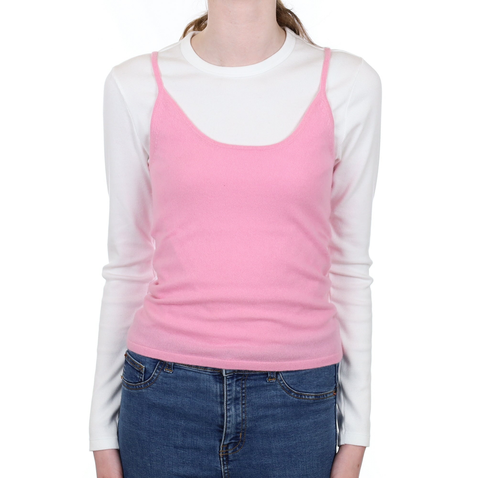 Candy Pink Cashmere Vest Extra Small
