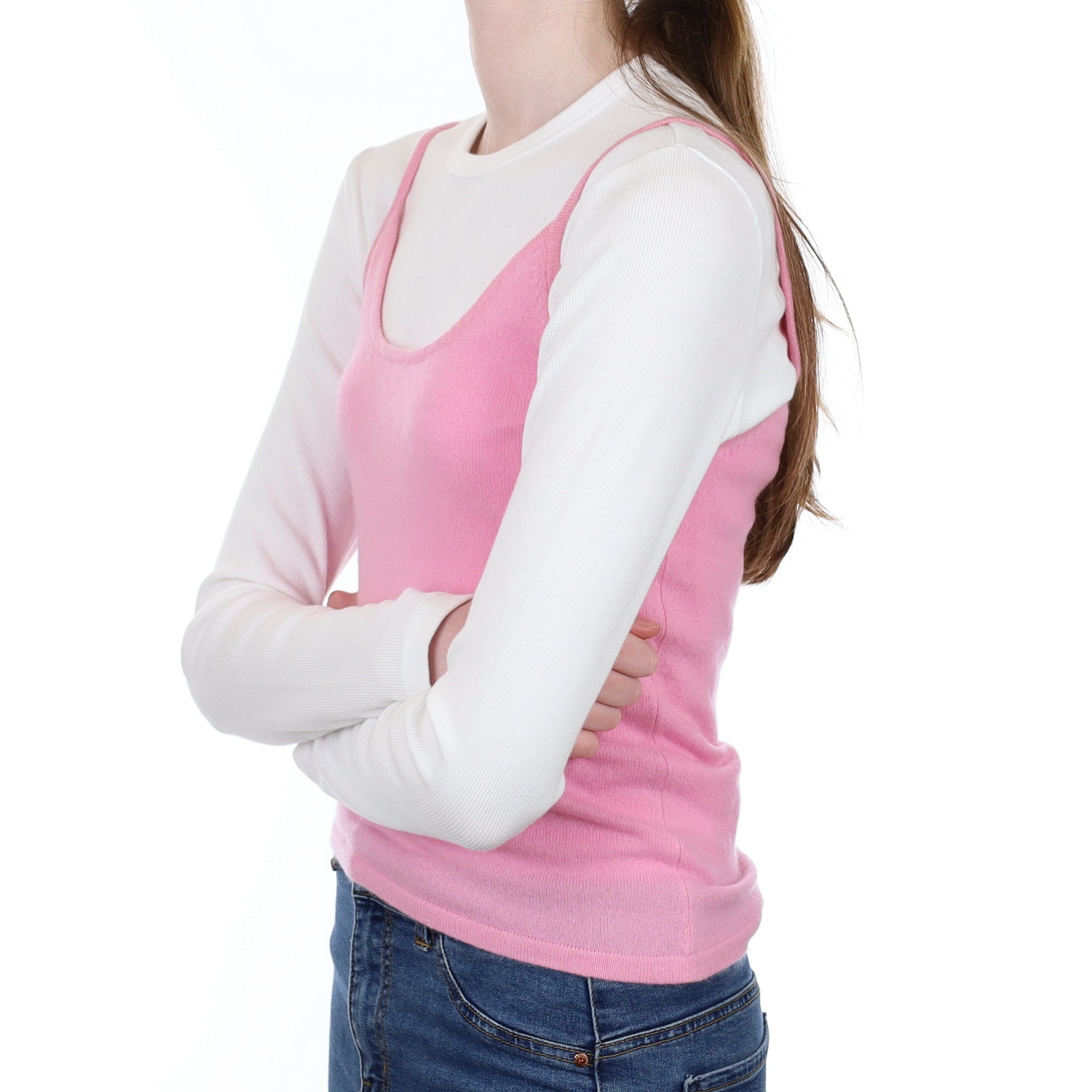 Candy Pink Cashmere Vest Extra Small