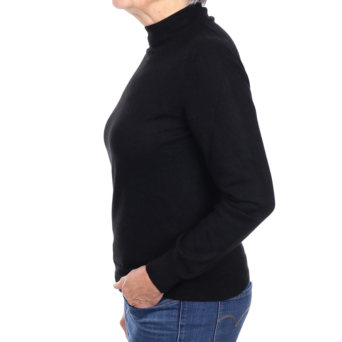 Black Cashmere Turtle Neck Jumper Medium