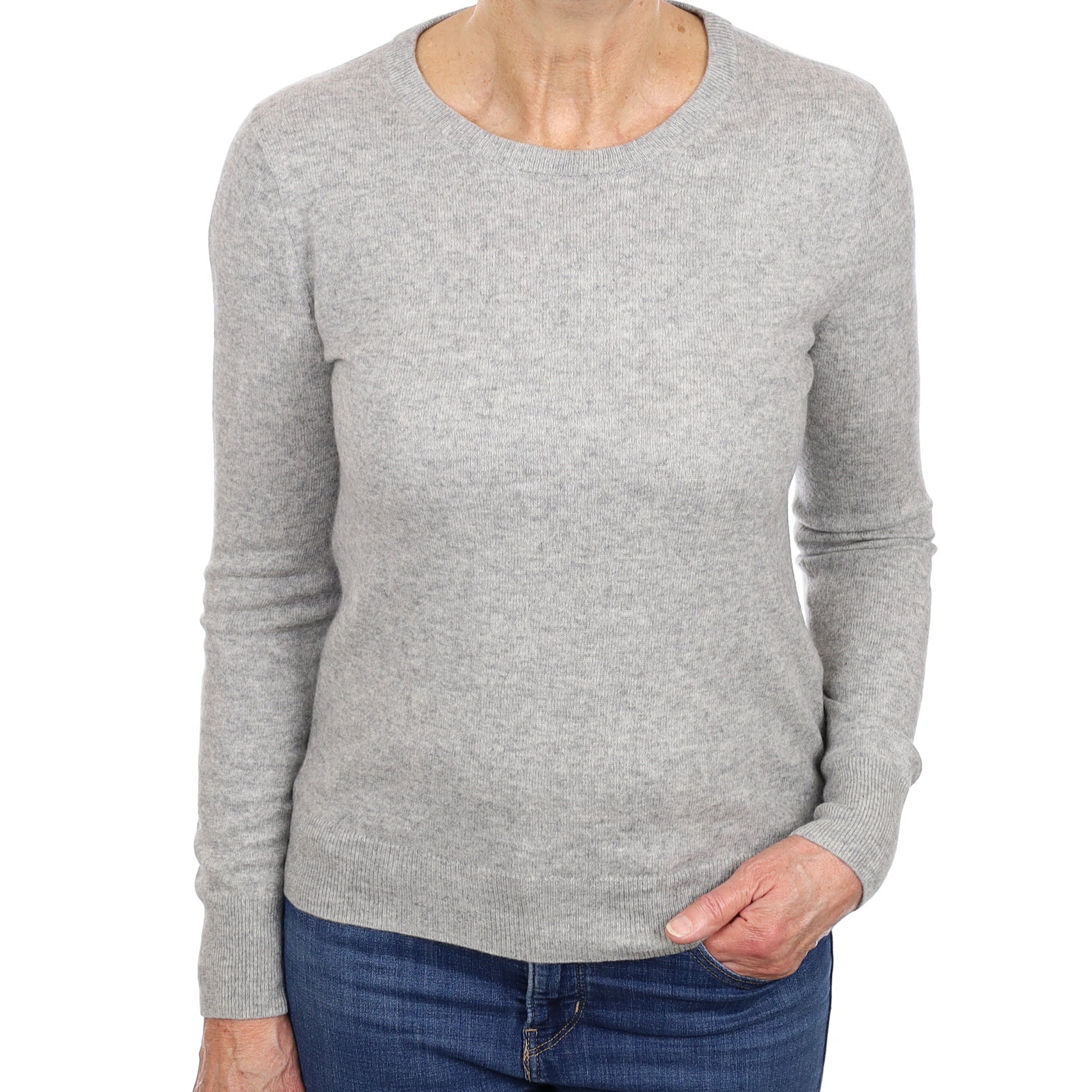 Smoke Grey Cashmere Crew Neck Jumper Medium