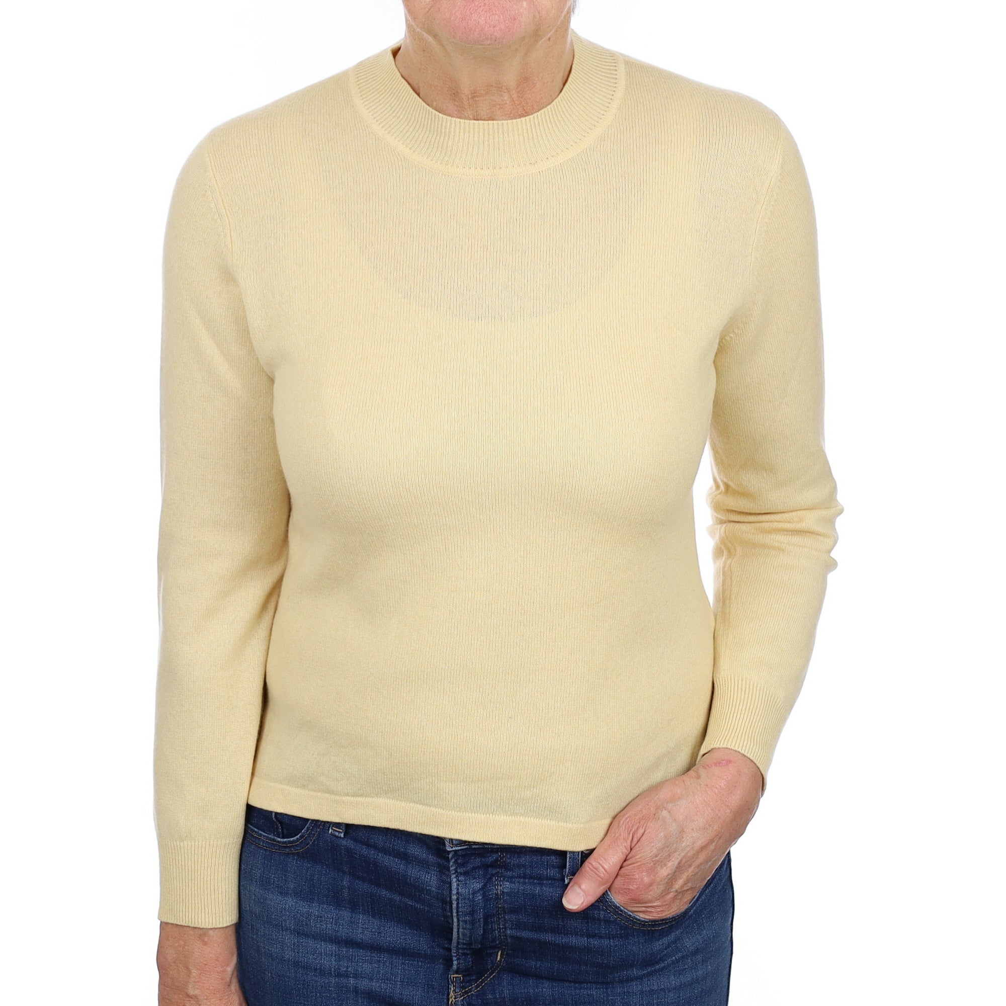 Pale Apricot Cashmere Turtle Neck Jumper Medium