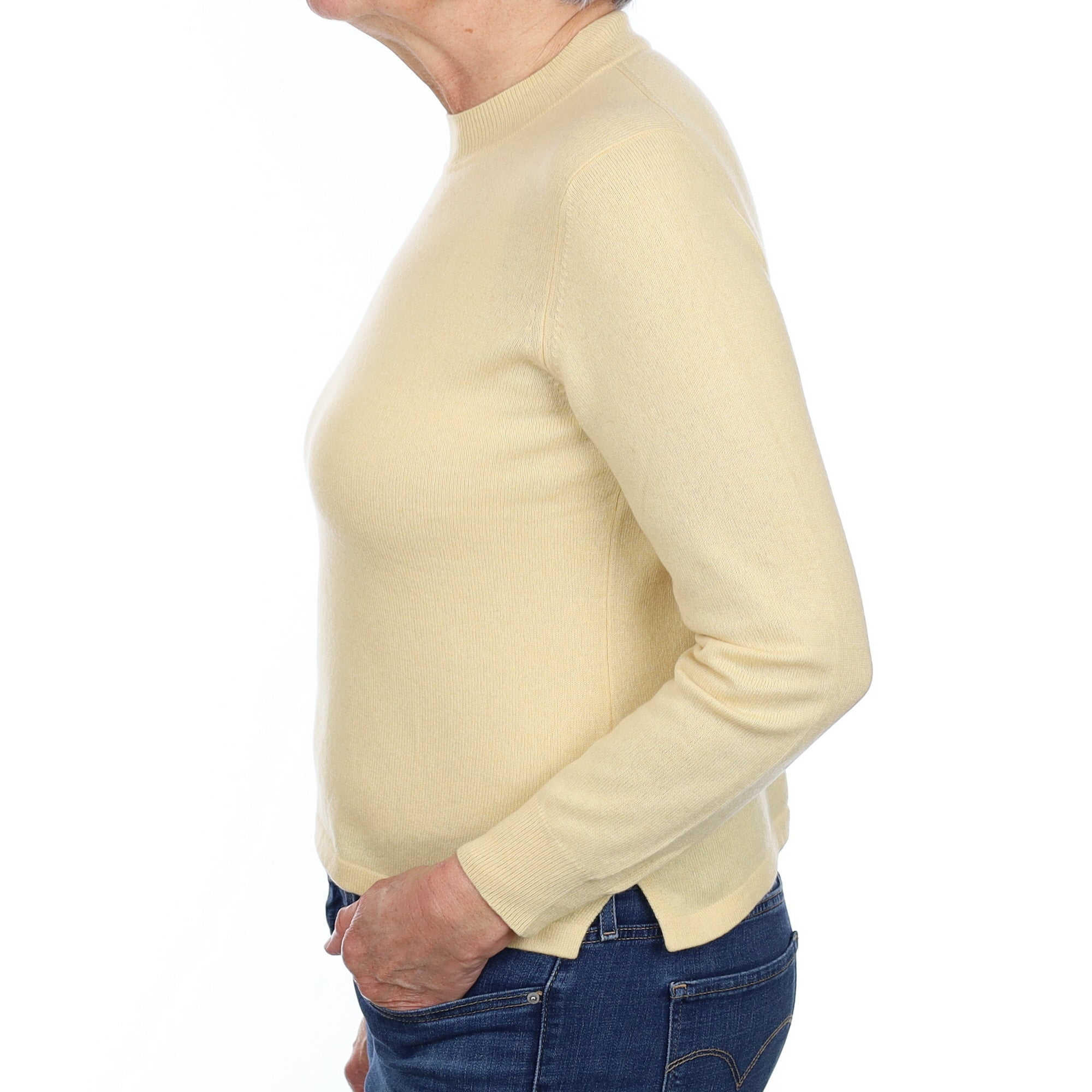 Pale Apricot Cashmere Turtle Neck Jumper Medium