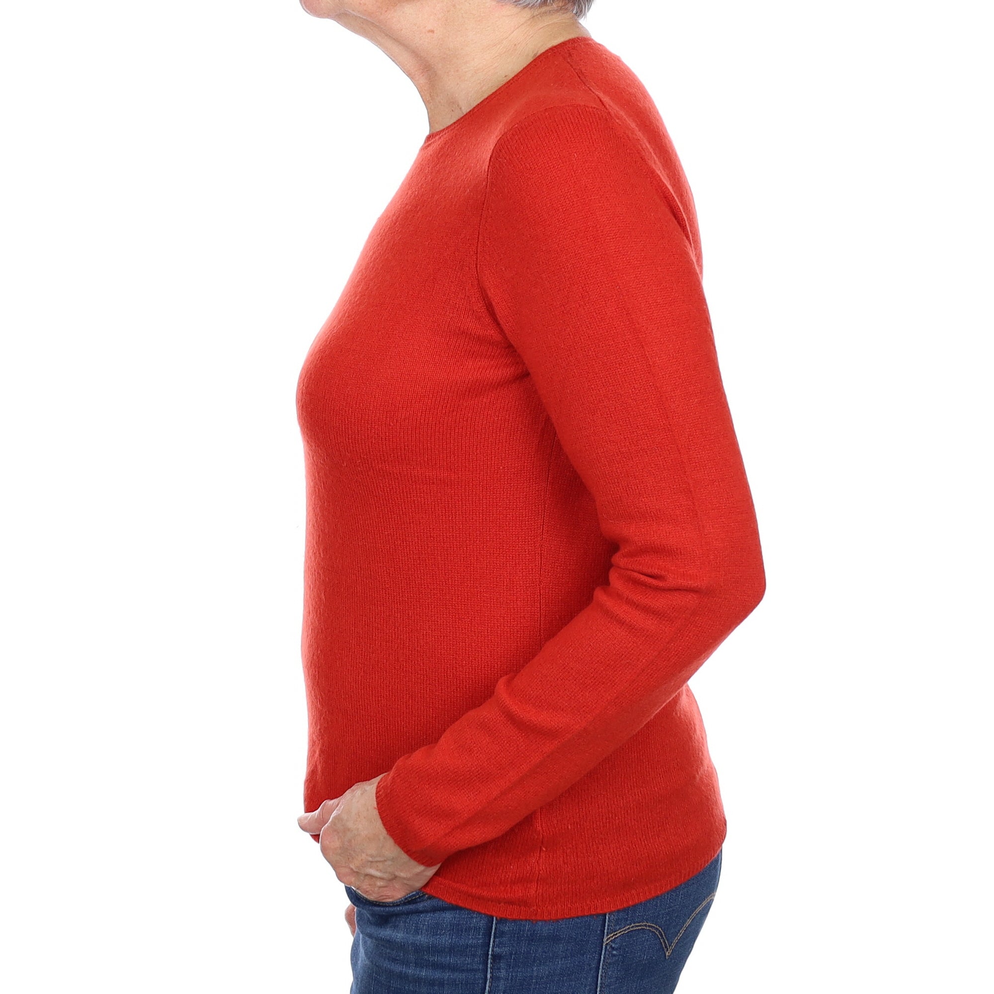 Rust Red Cashmere Crew Neck Jumper Medium