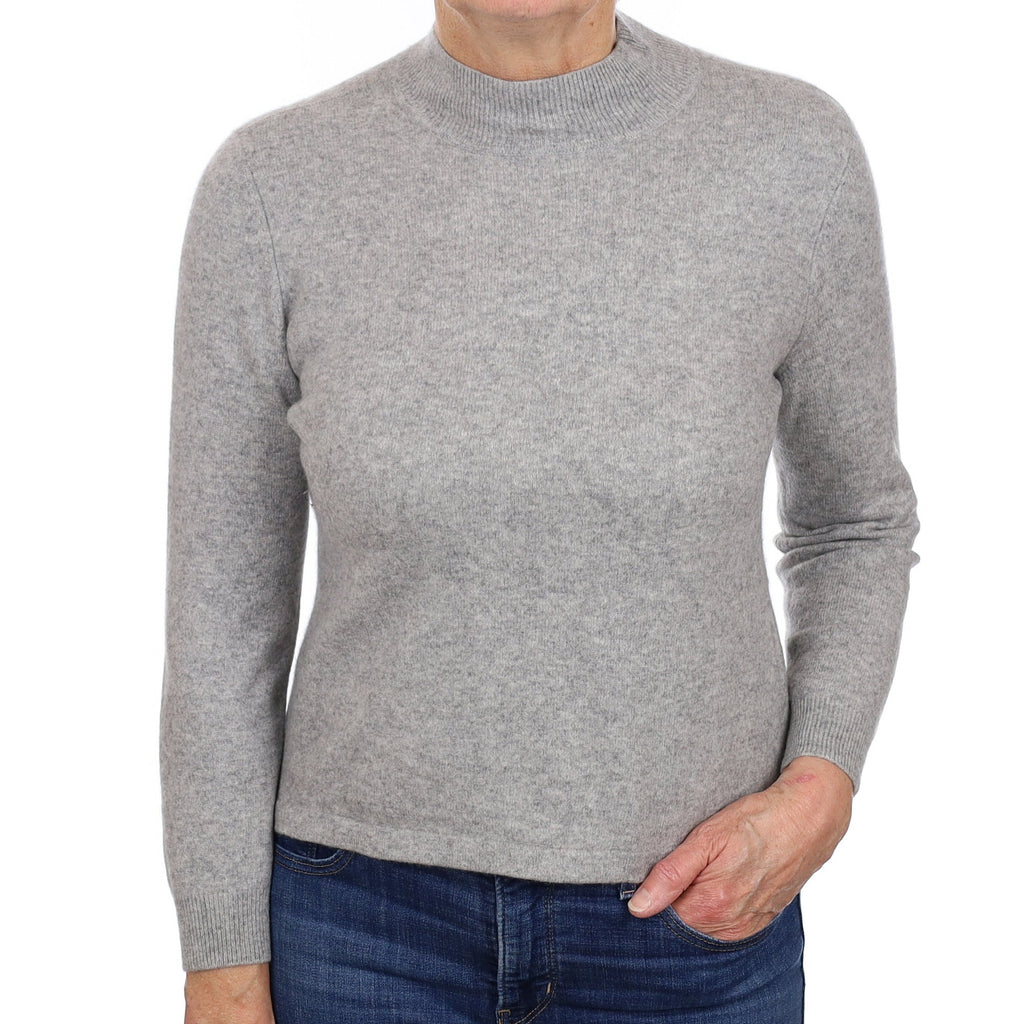 Smoke Grey Cashmere Turtle Neck Jumper Medium