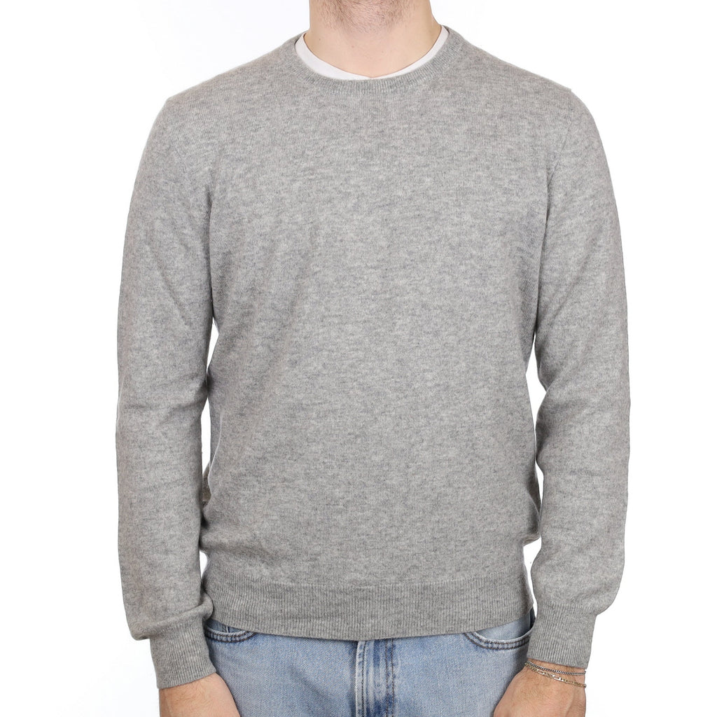 Men's Smoke Grey Cashmere Crew Neck Jumper Large