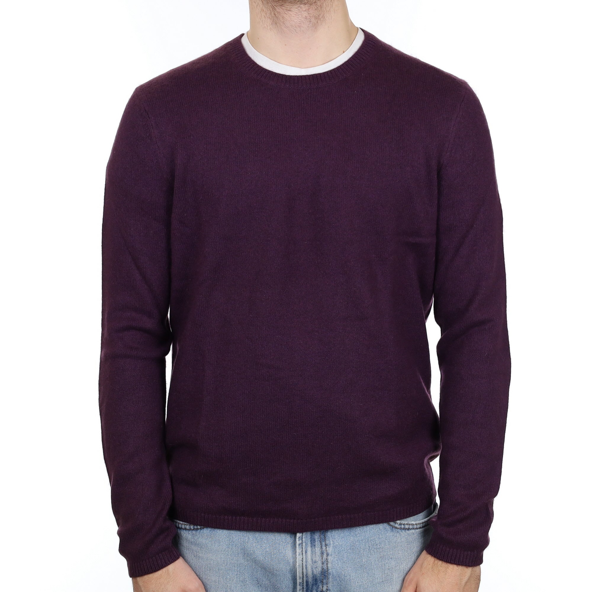 Men's Cos Aubergine Purple Cashmere Crew Neck Jumper Large