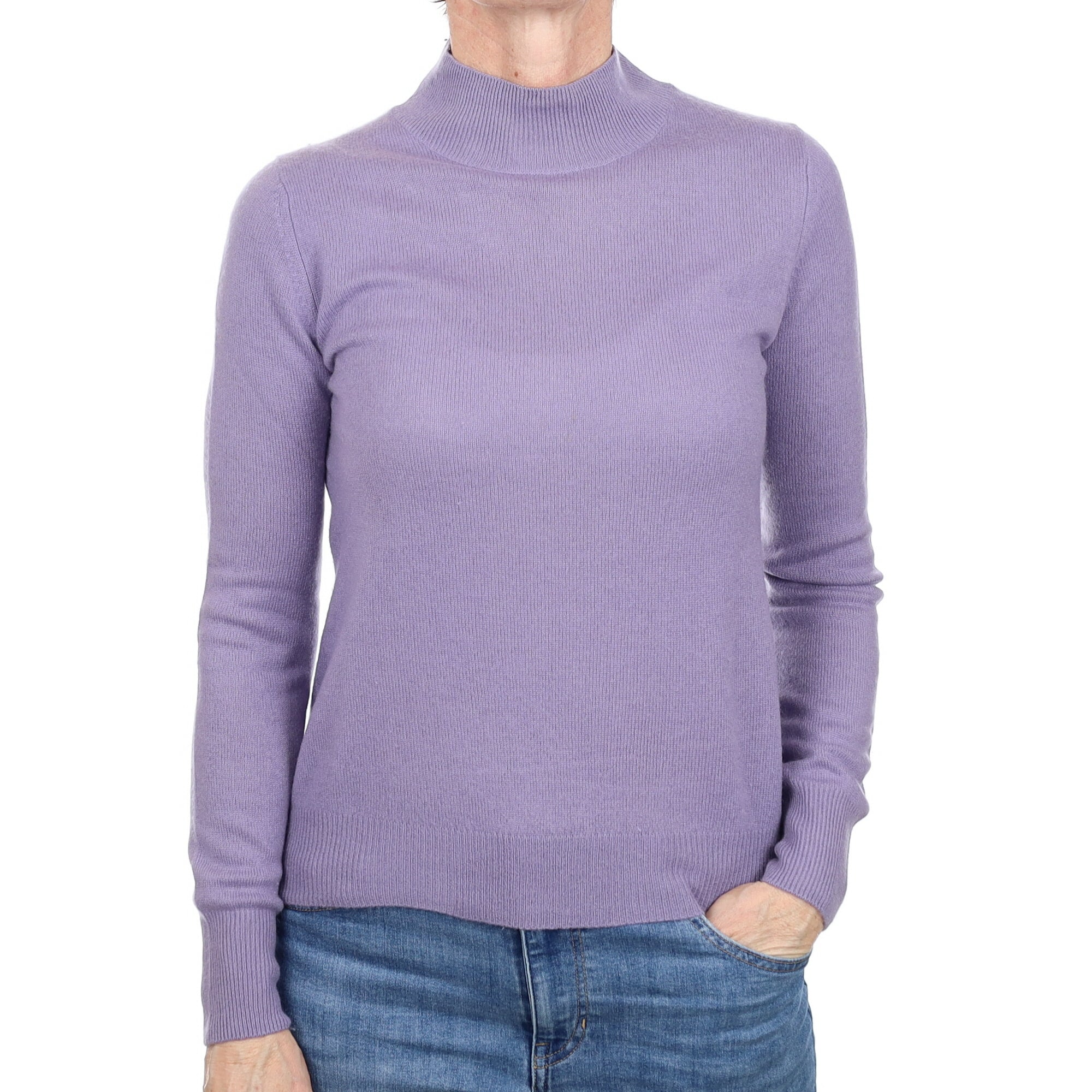Hazy Purple Cashmere Turtle Neck Jumper Small