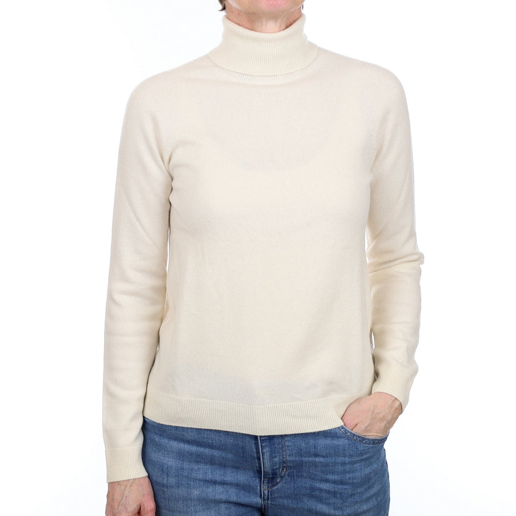 Cream Cashmere Polo Neck Jumper Small
