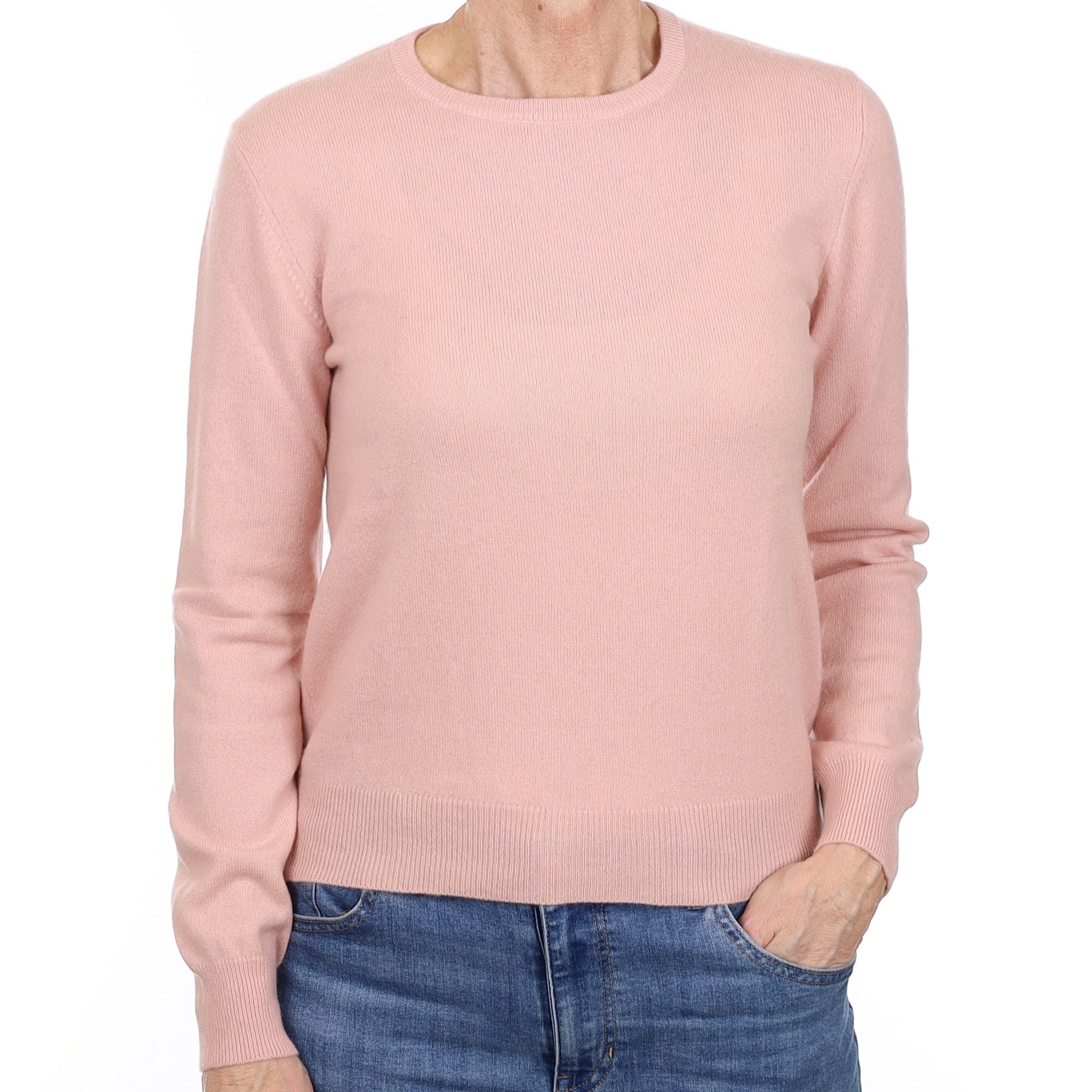Hazy Pink Cashmere Crew Neck Jumper Small