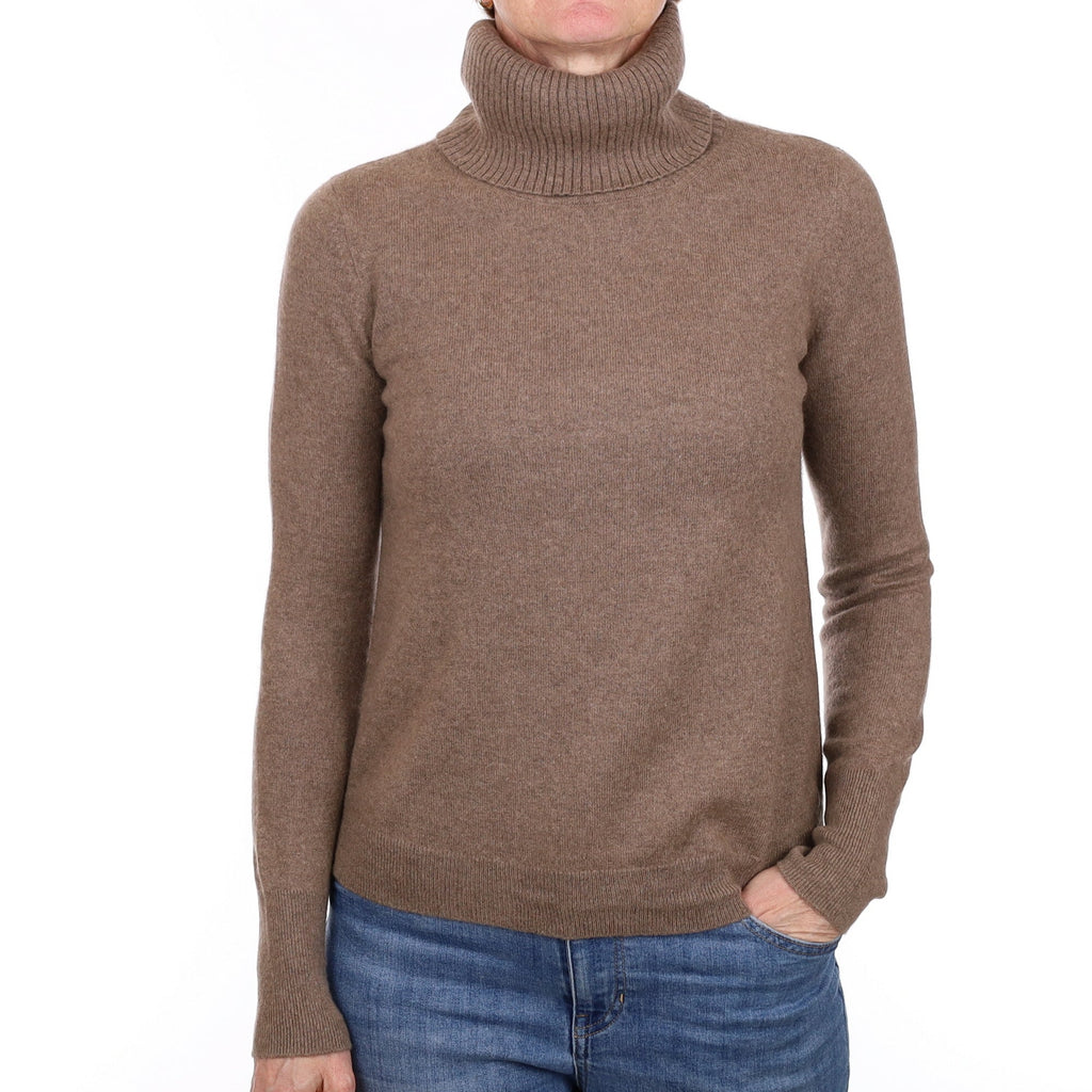 Donkey Brown Cashmere Polo Neck Jumper Small