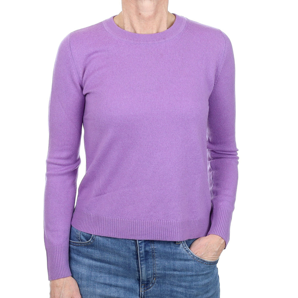 Periwinkle Purple Cashmere Crew Neck Jumper Small