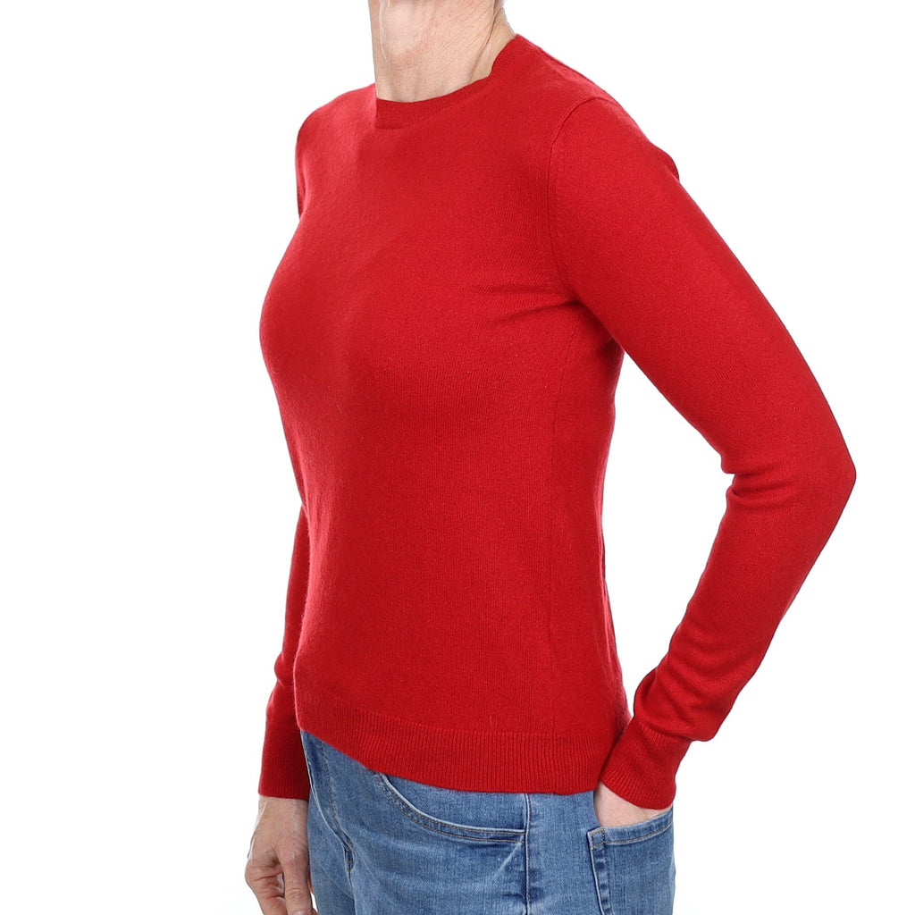 Post Box Red Cashmere Crew Neck Jumper Small