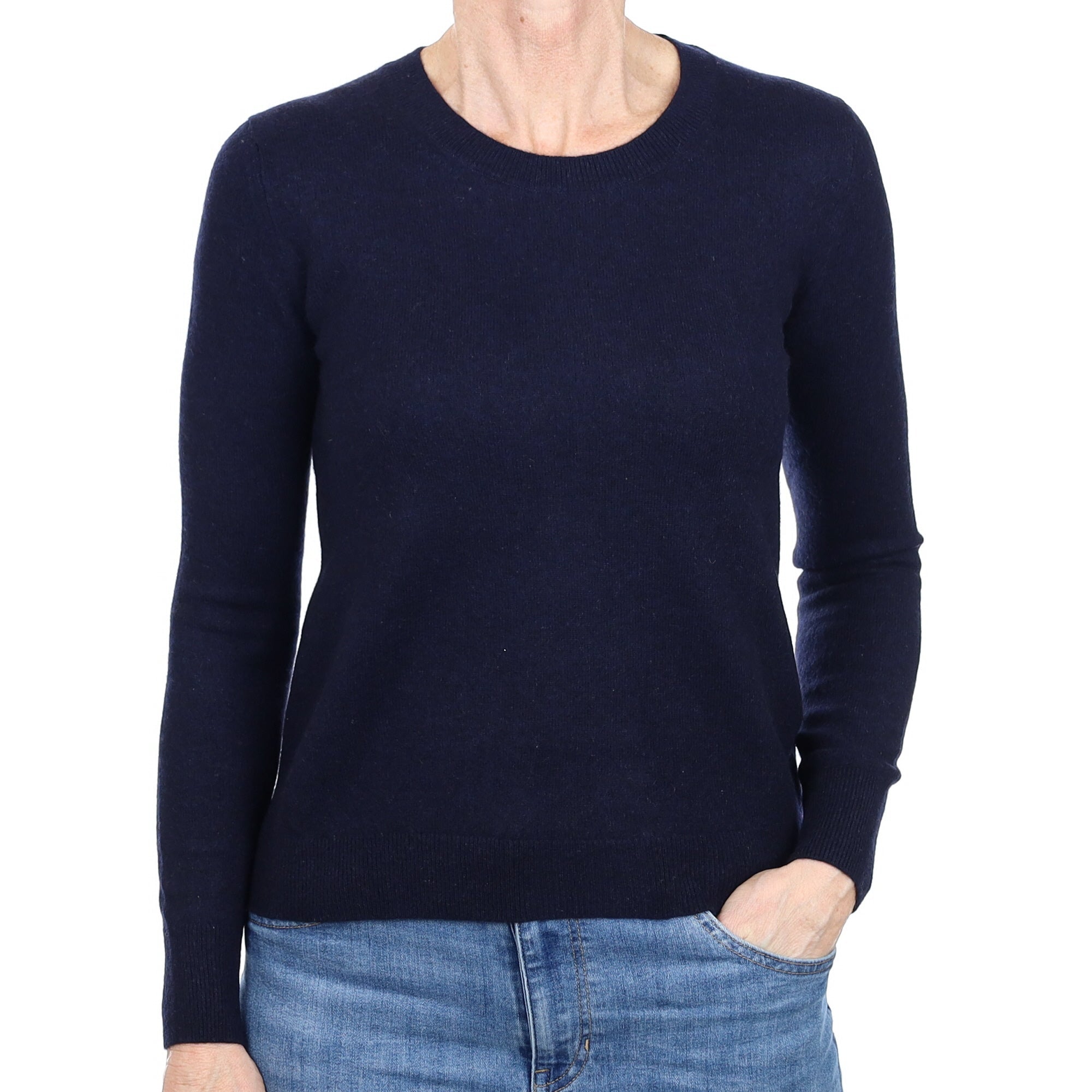 Navy Blue Cashmere Crew Neck Jumper Small