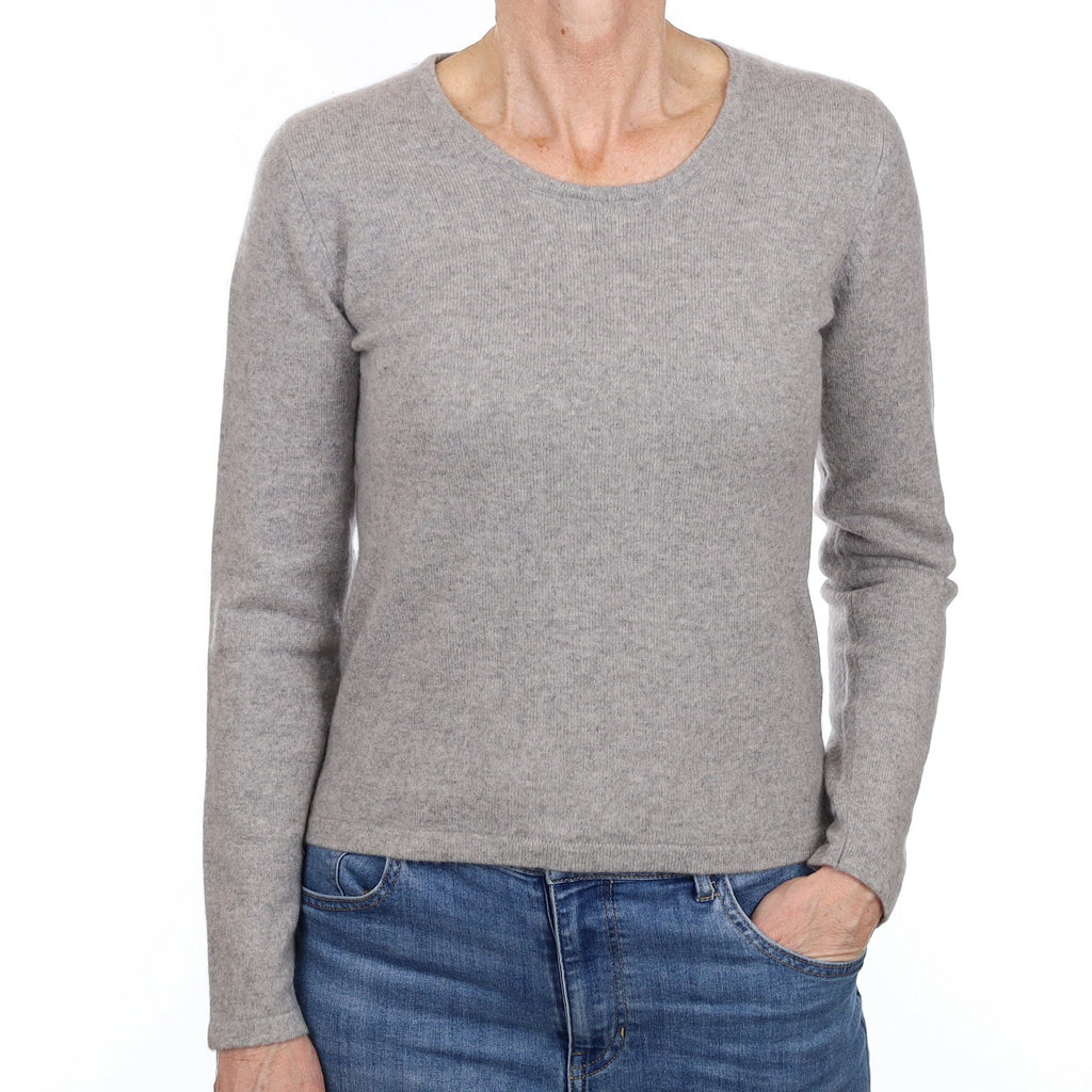 Smoke Grey Cashmere Crew Neck Jumper Small
