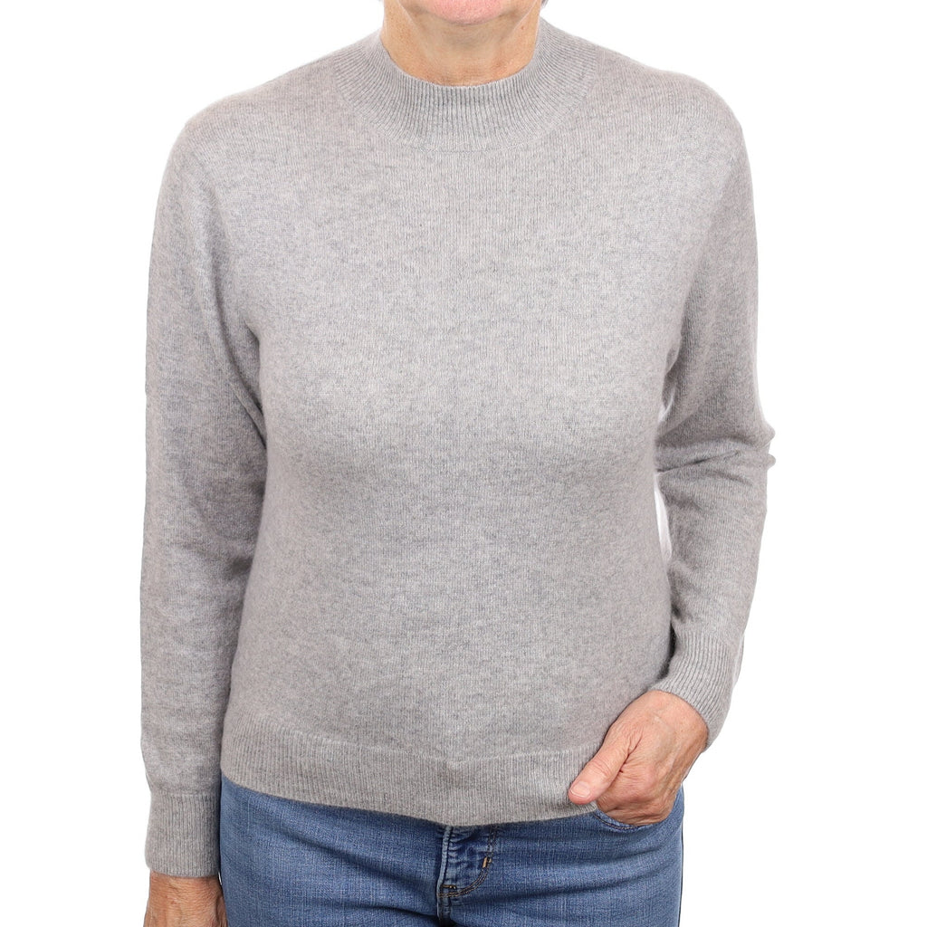 Smoke Grey Cashmere Turtle Neck Jumper Medium