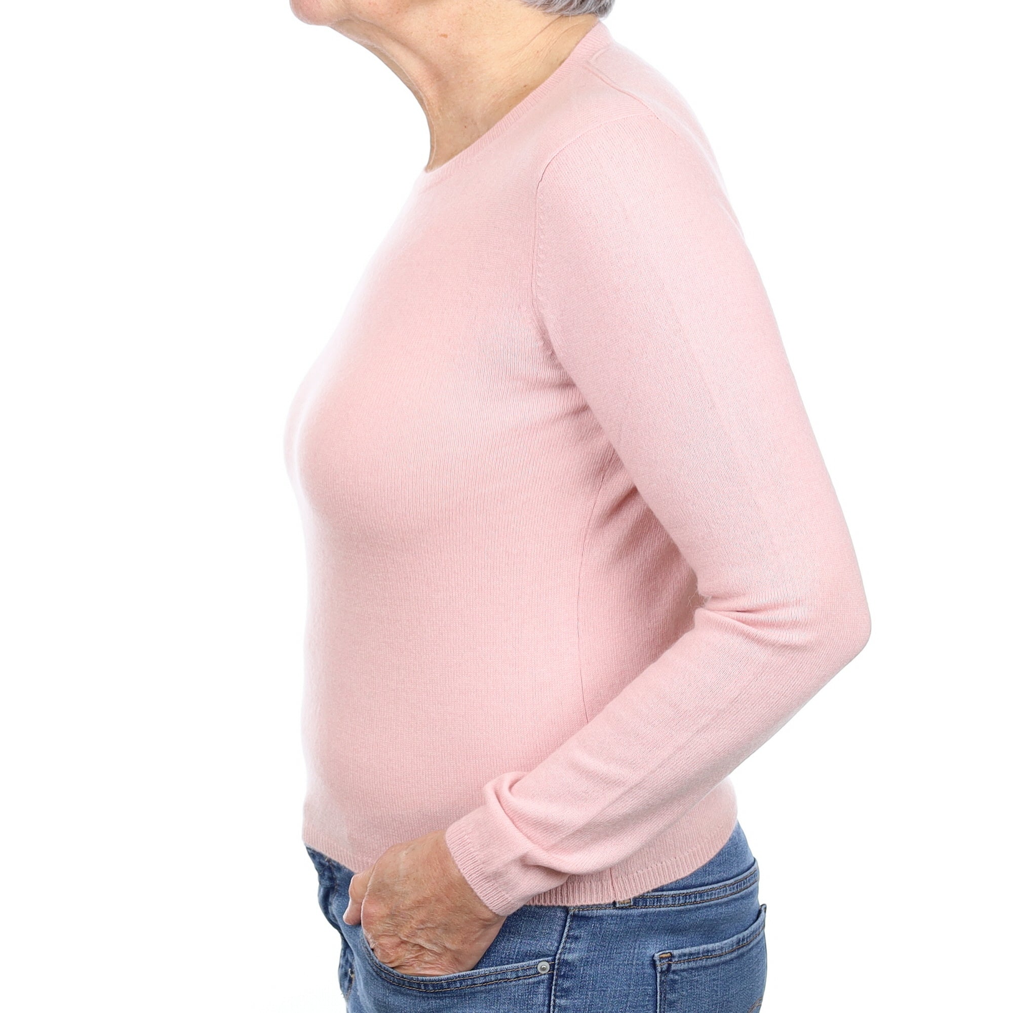 Shell Pink Cashmere Crew Neck Jumper Medium
