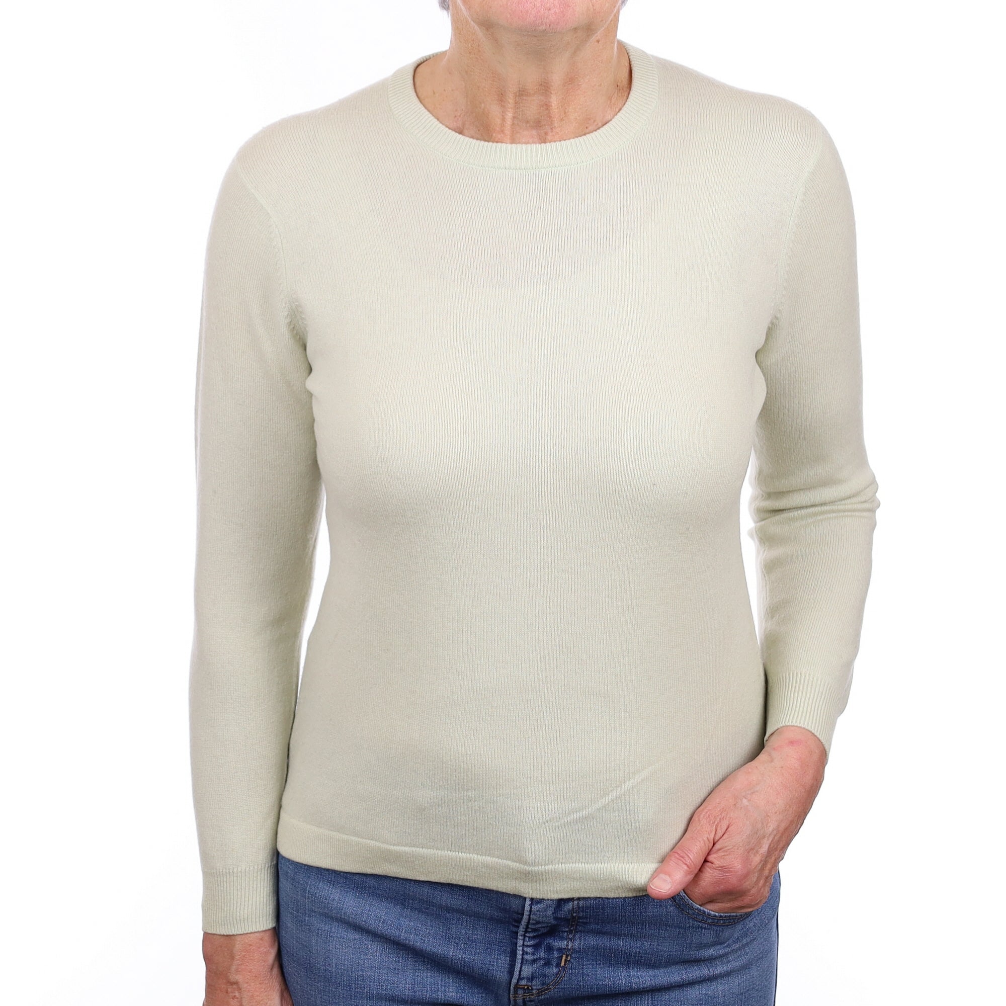 Soft Lime Cashmere Crew Neck Jumper Medium