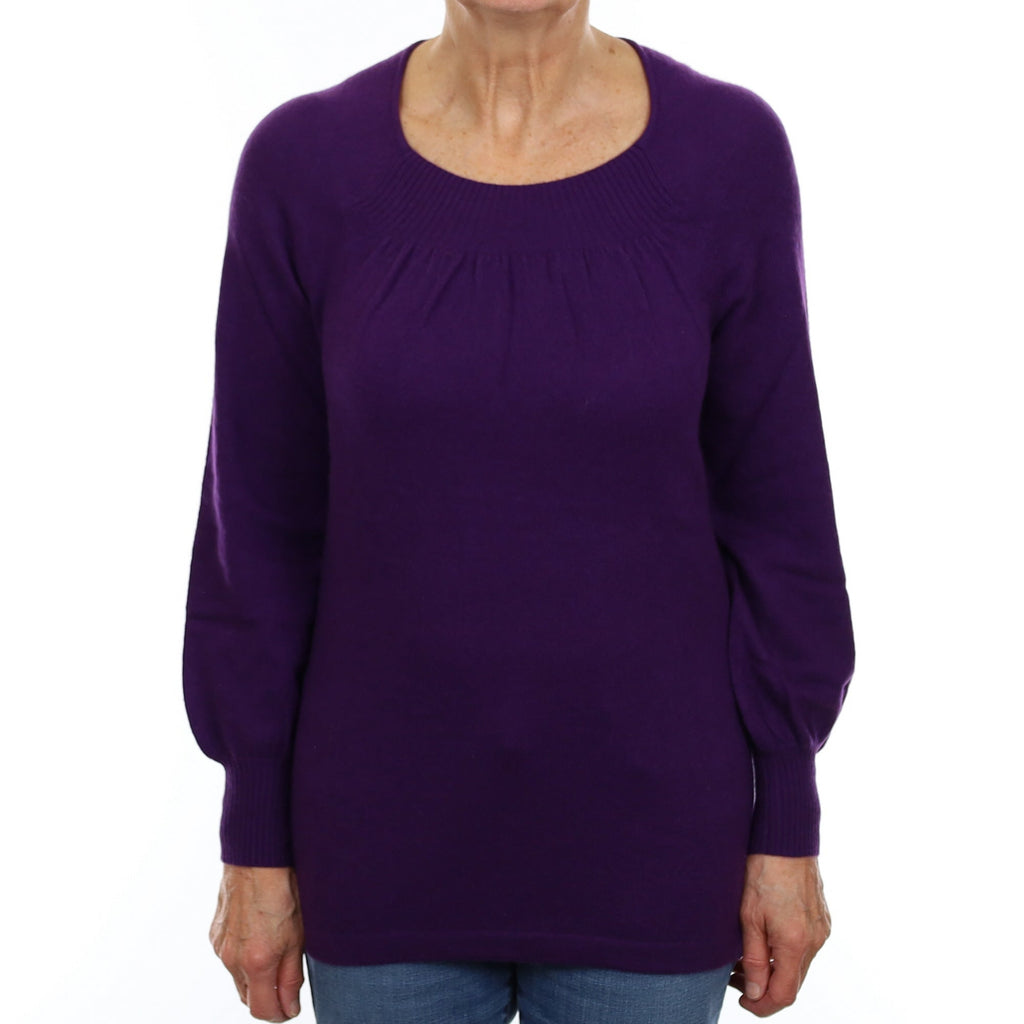 Iris Purple Cashmere Scoop Neck Tunic Medium