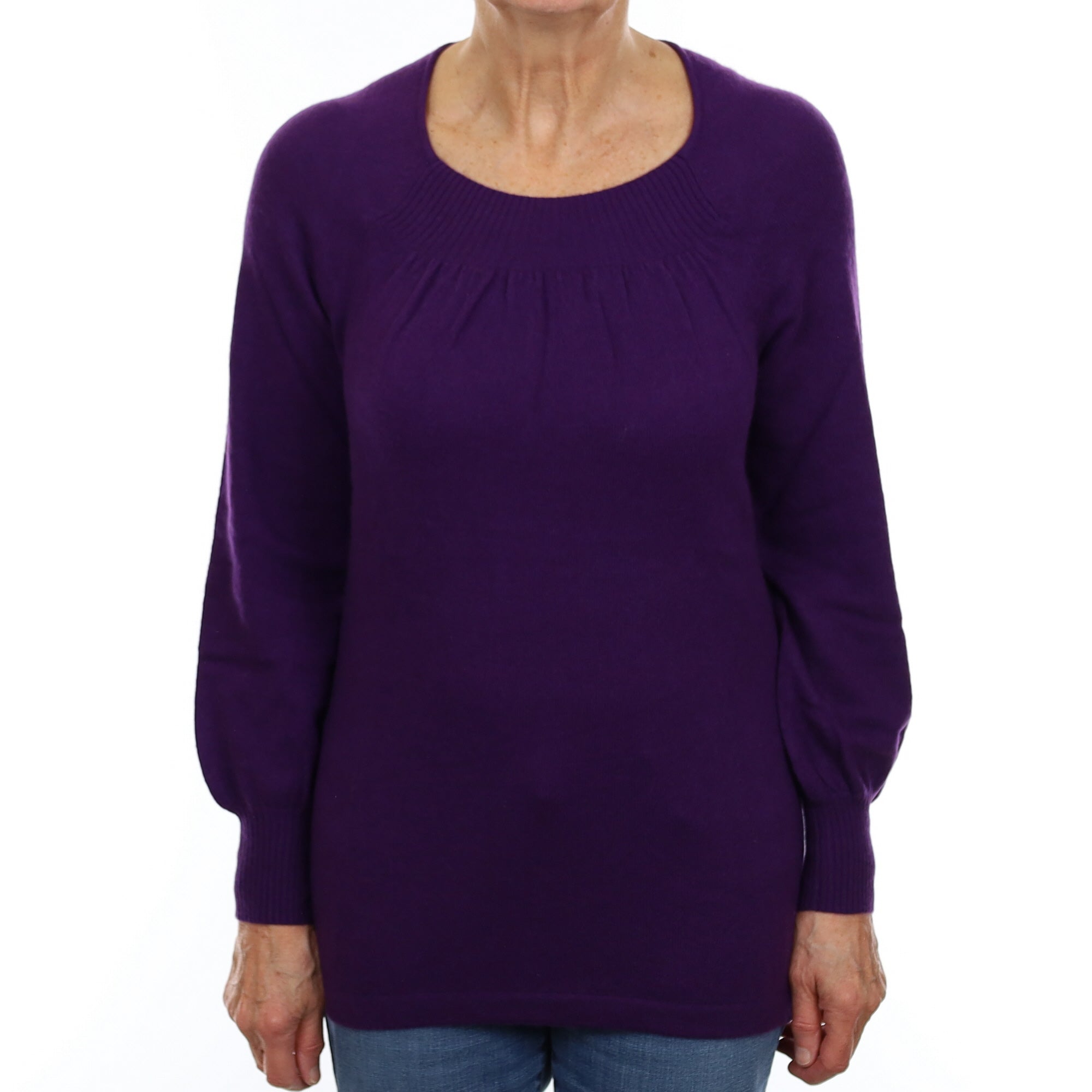 Iris Purple Cashmere Scoop Neck Tunic Medium