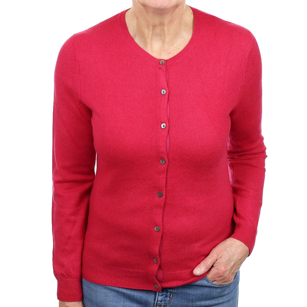 Cherry Pink Cashmere Cardigan Medium