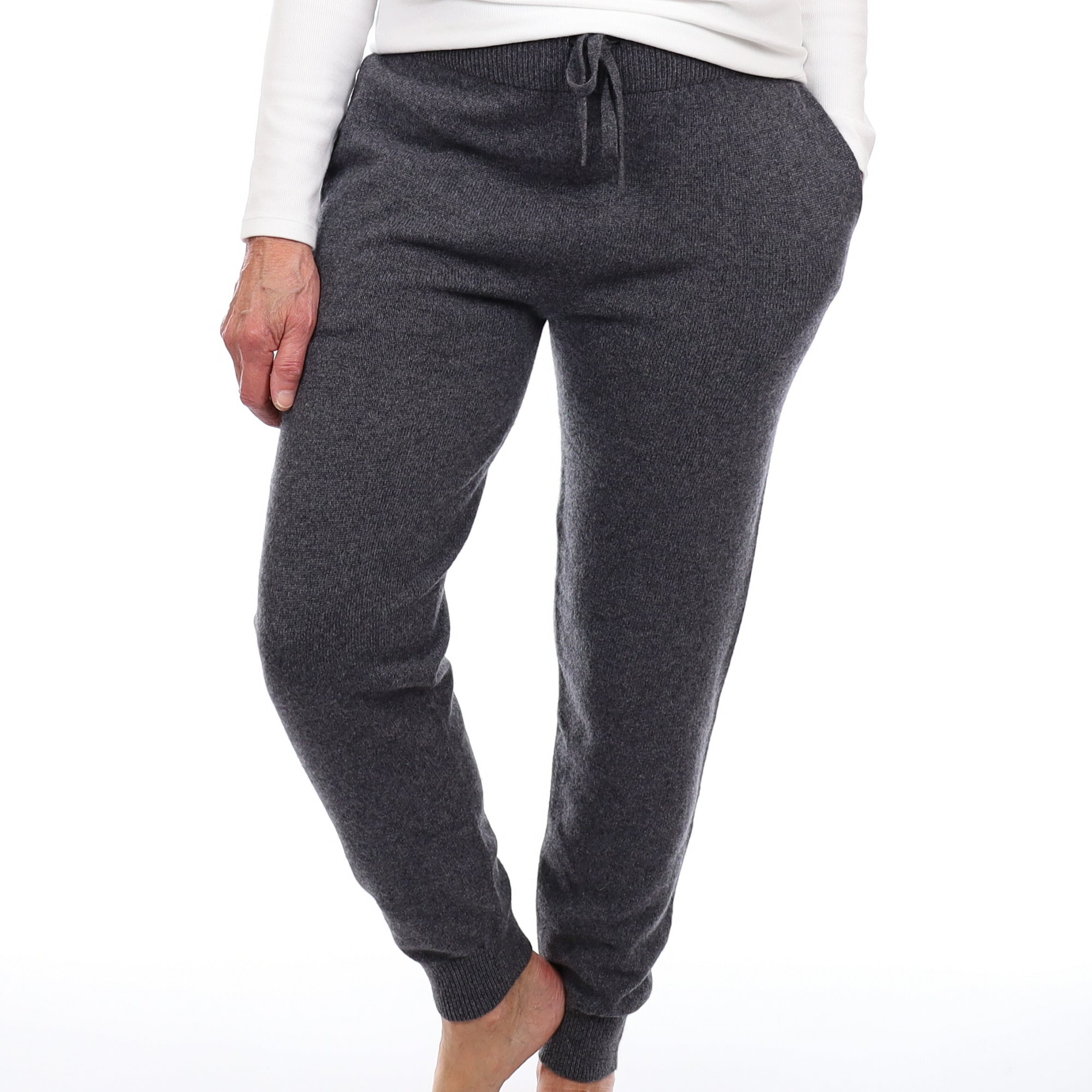 Brand New Scottish Slate Grey Chunky Cashmere Luxury Lounge Pants Medium