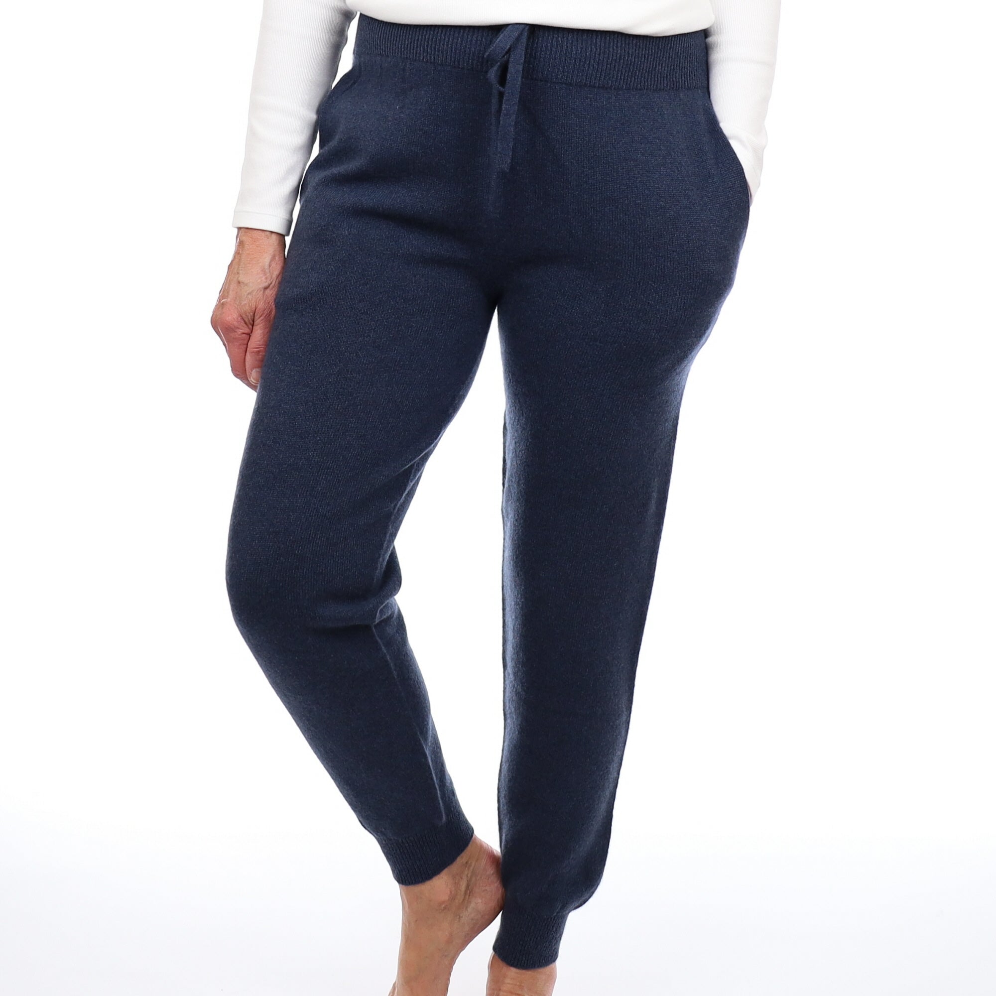 Brand New Scottish Midnight Blue Chunky Cashmere Luxury Lounge Pants Medium
