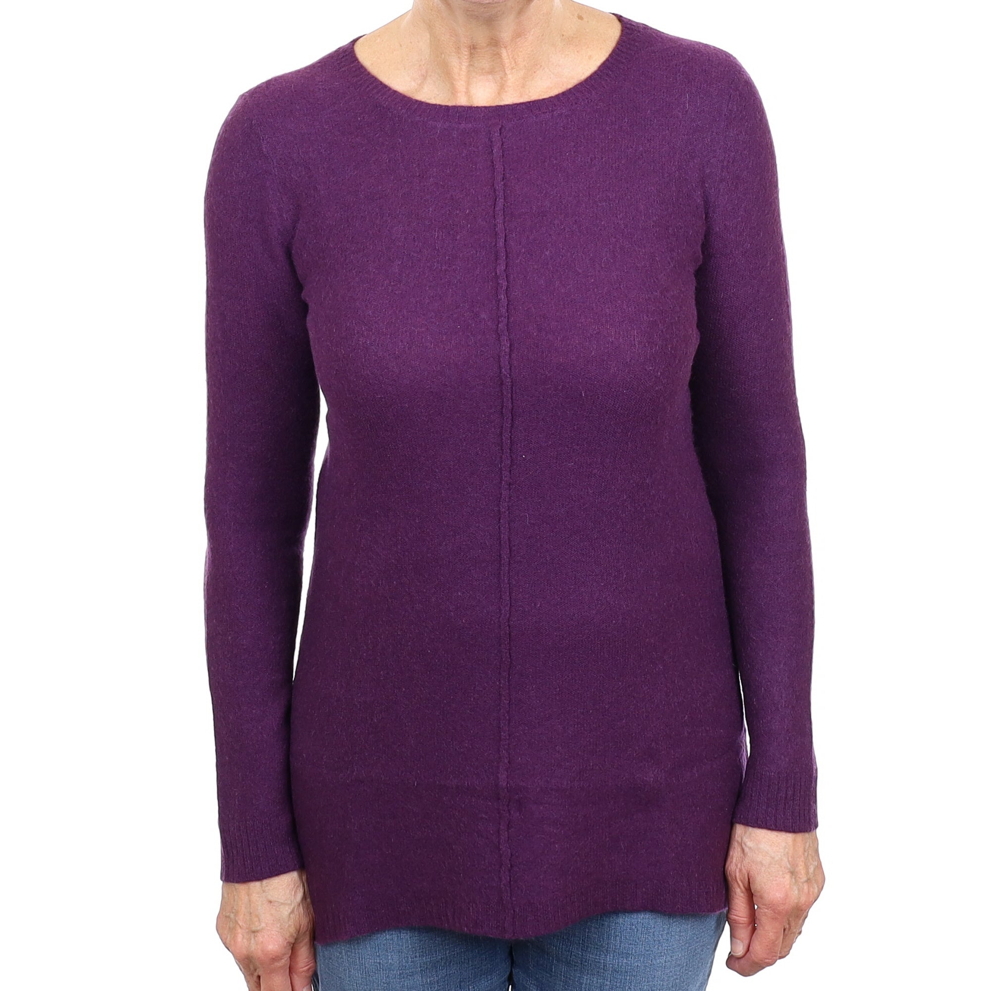 Blueberry Purple Cashmere Crew Neck Tunic Medium