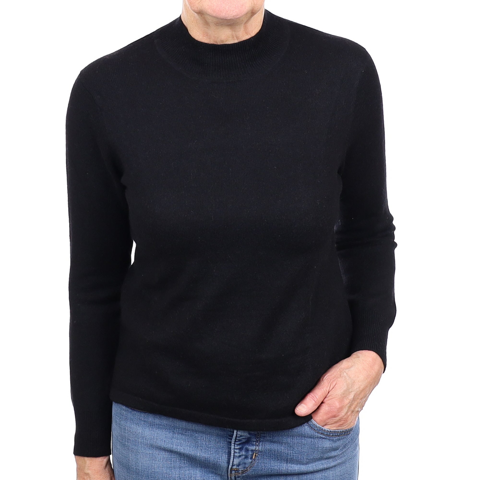 Black Cashmere Turtle Neck Jumper Medium