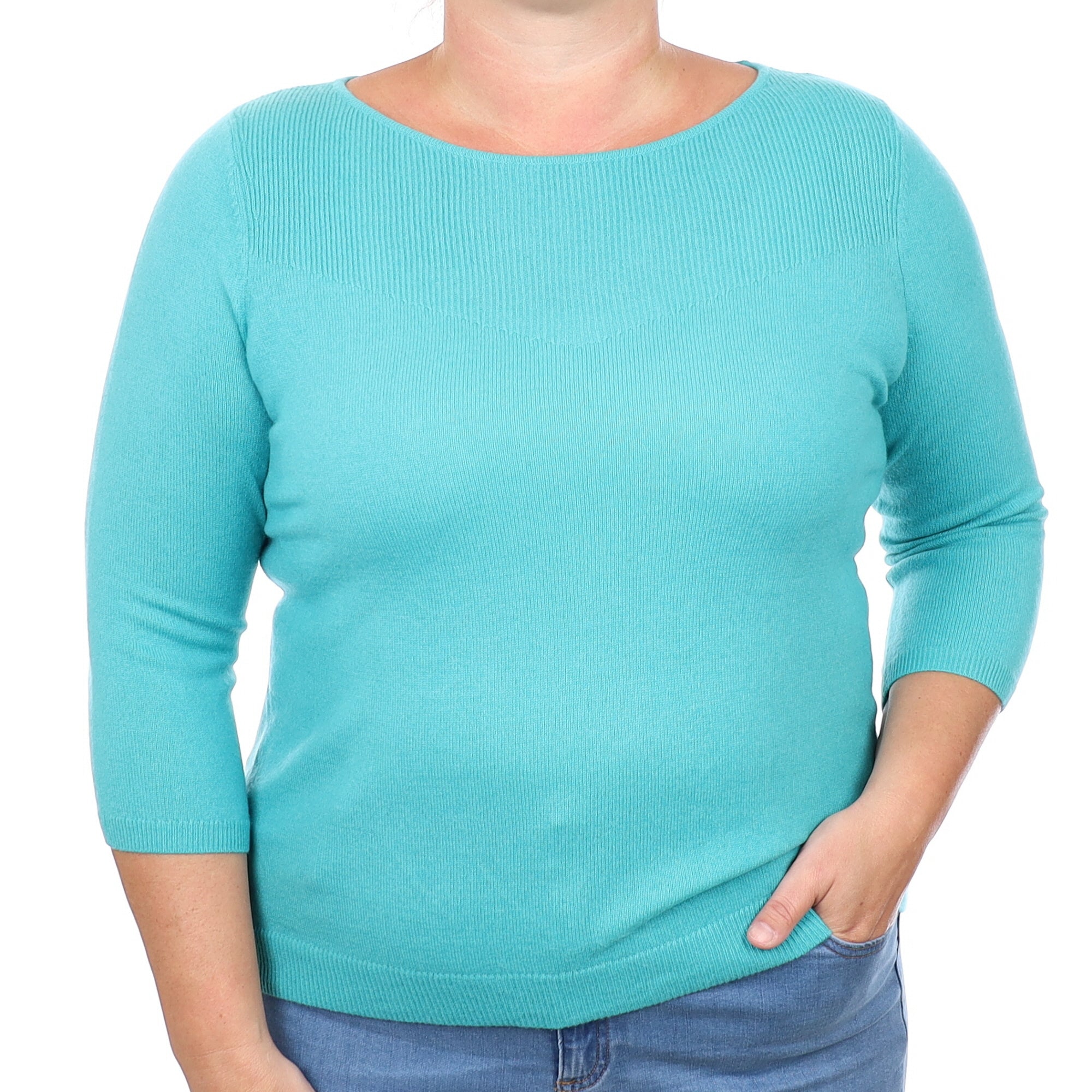 Sea Foam Green Cashmere Crew Neck Jumper Large