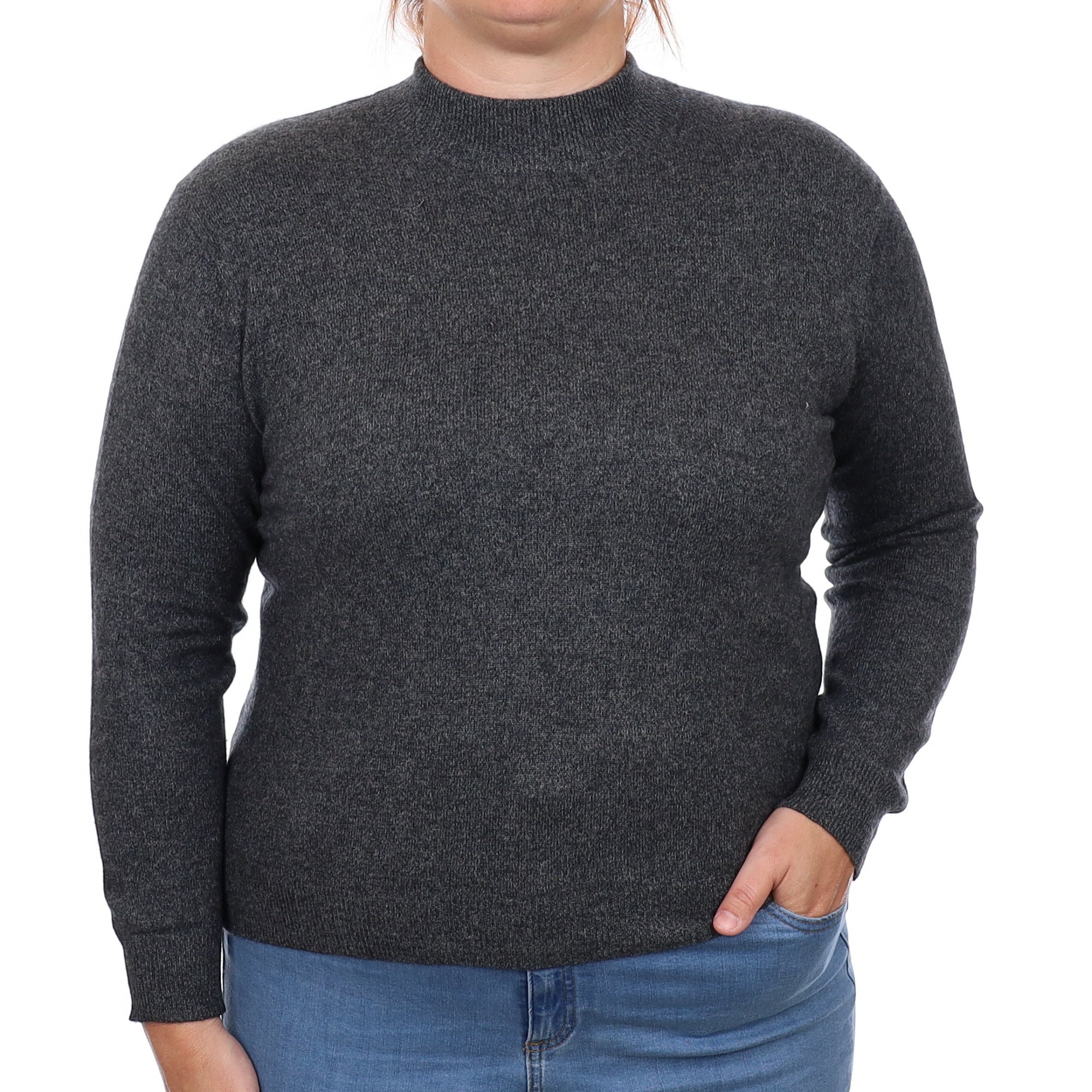 Charcoal Grey Cashmere Turtle Neck Jumper Large