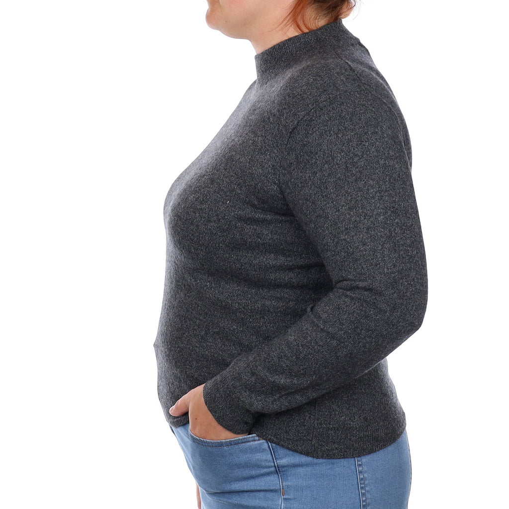 Charcoal Grey Cashmere Turtle Neck Jumper Large